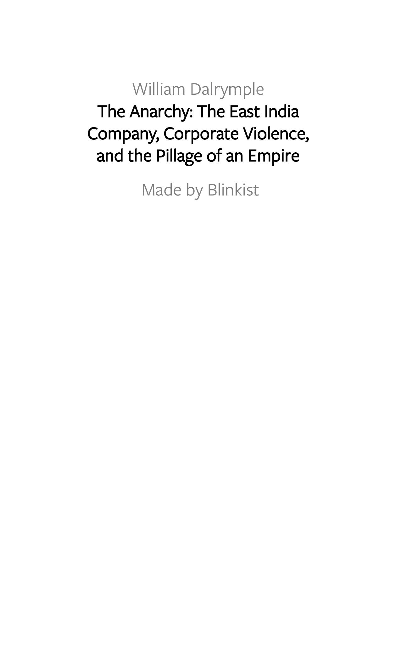 The Anarchy by Blinkist