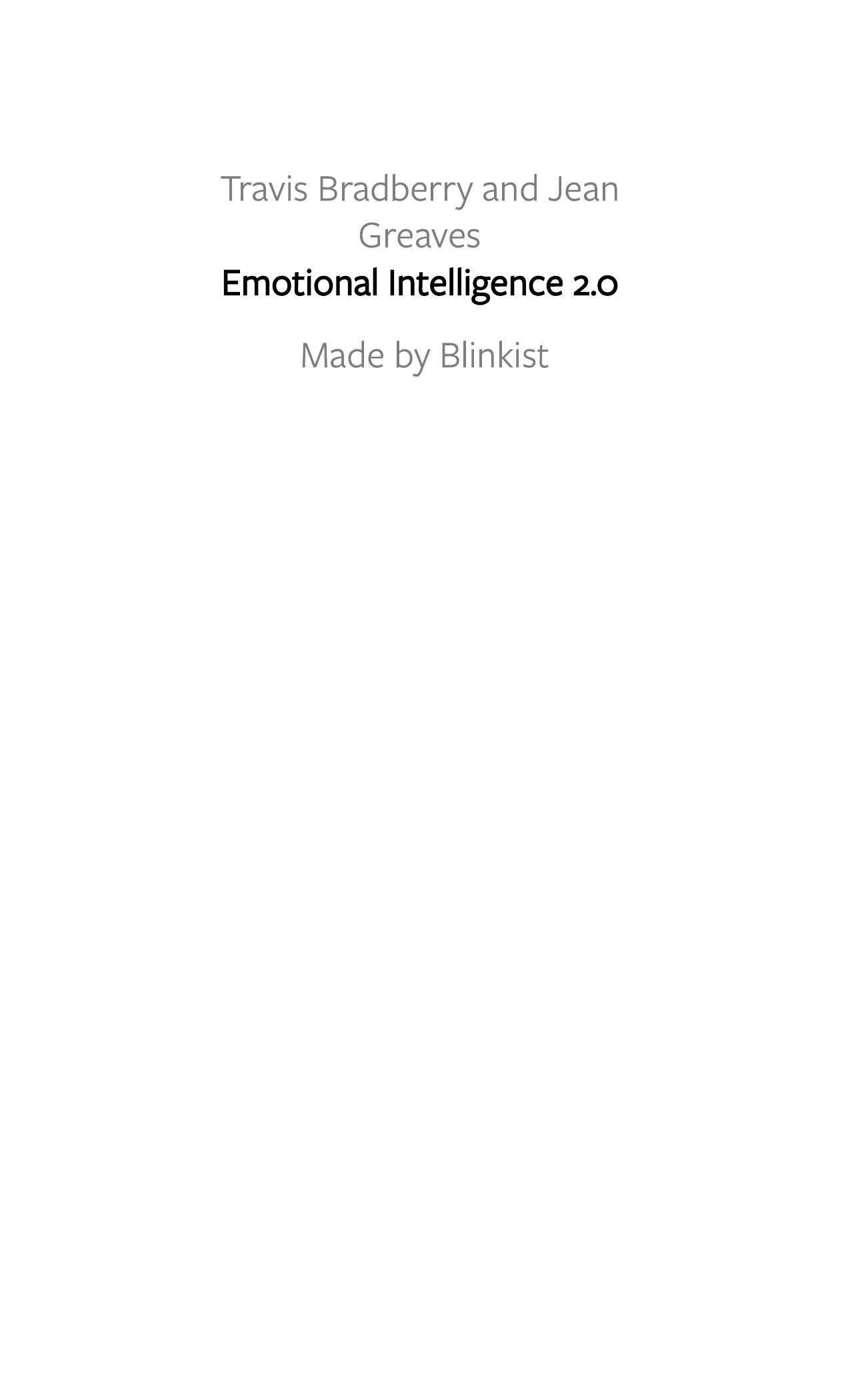 Emotional Intelligence 2.0 by Blinkist