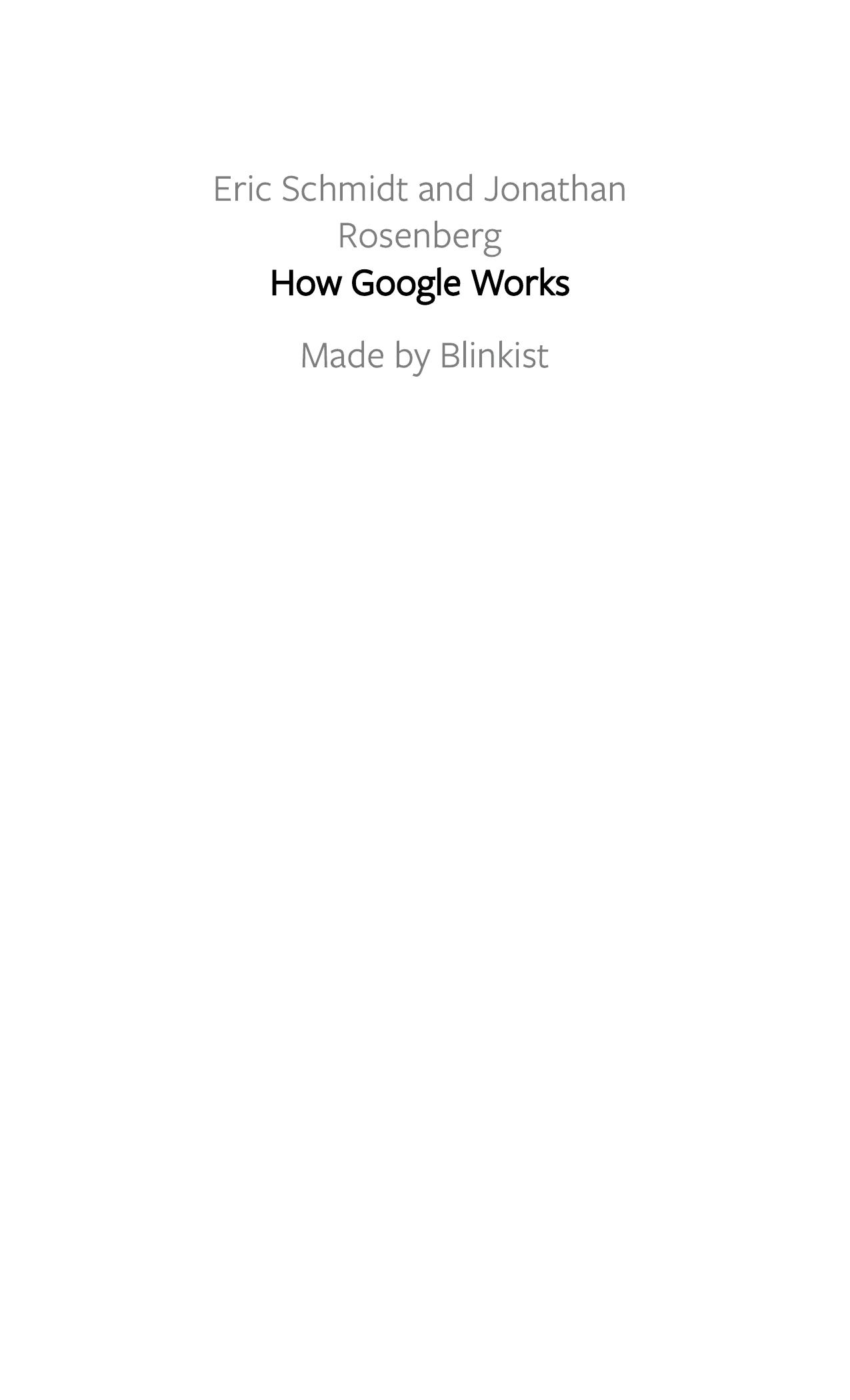 How Google Works by Blinkist