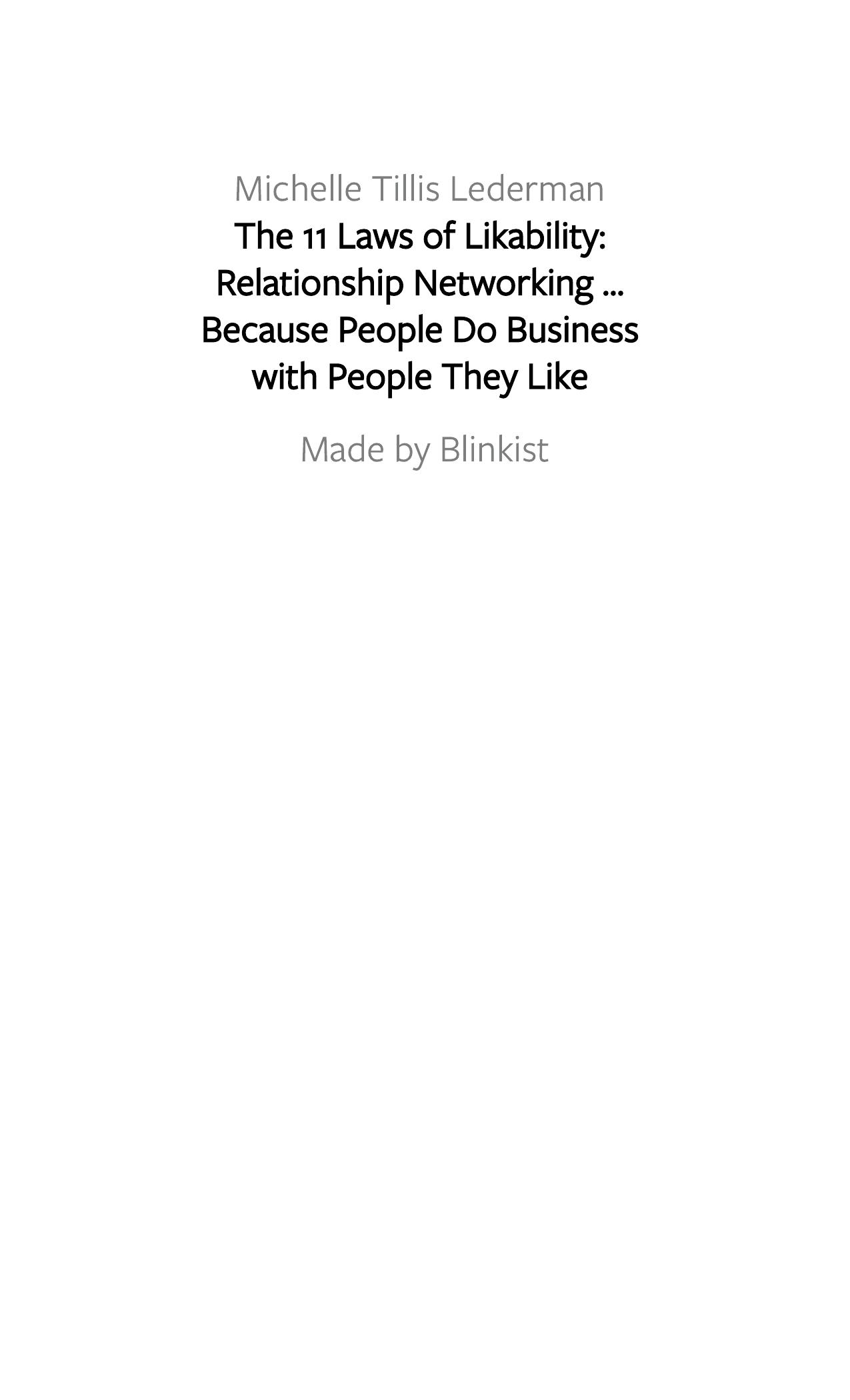 The 11 Laws of Likability by Blinkist