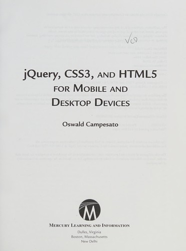 JQuery, CSS3, and HTML5 for Mobile and Desktop Devices