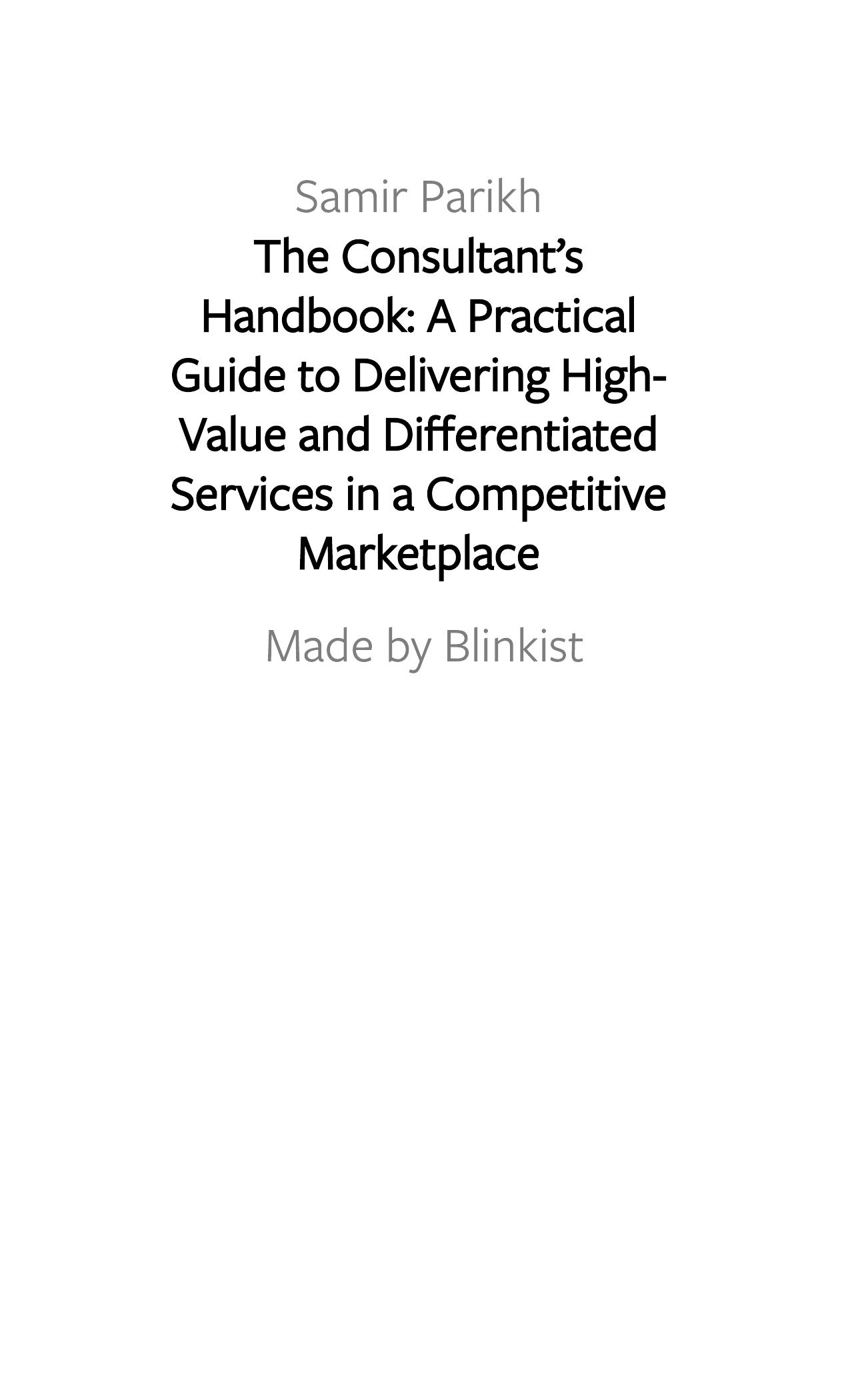 The Consultant’s Handbook by Blinkist