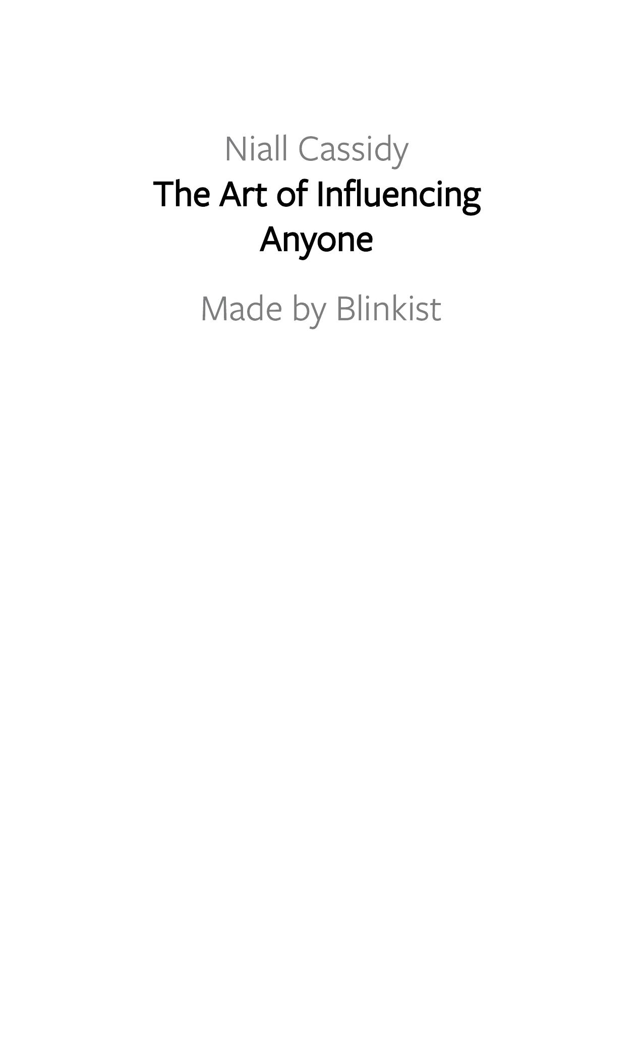 The Art of Influencing Anyone by Blinkist