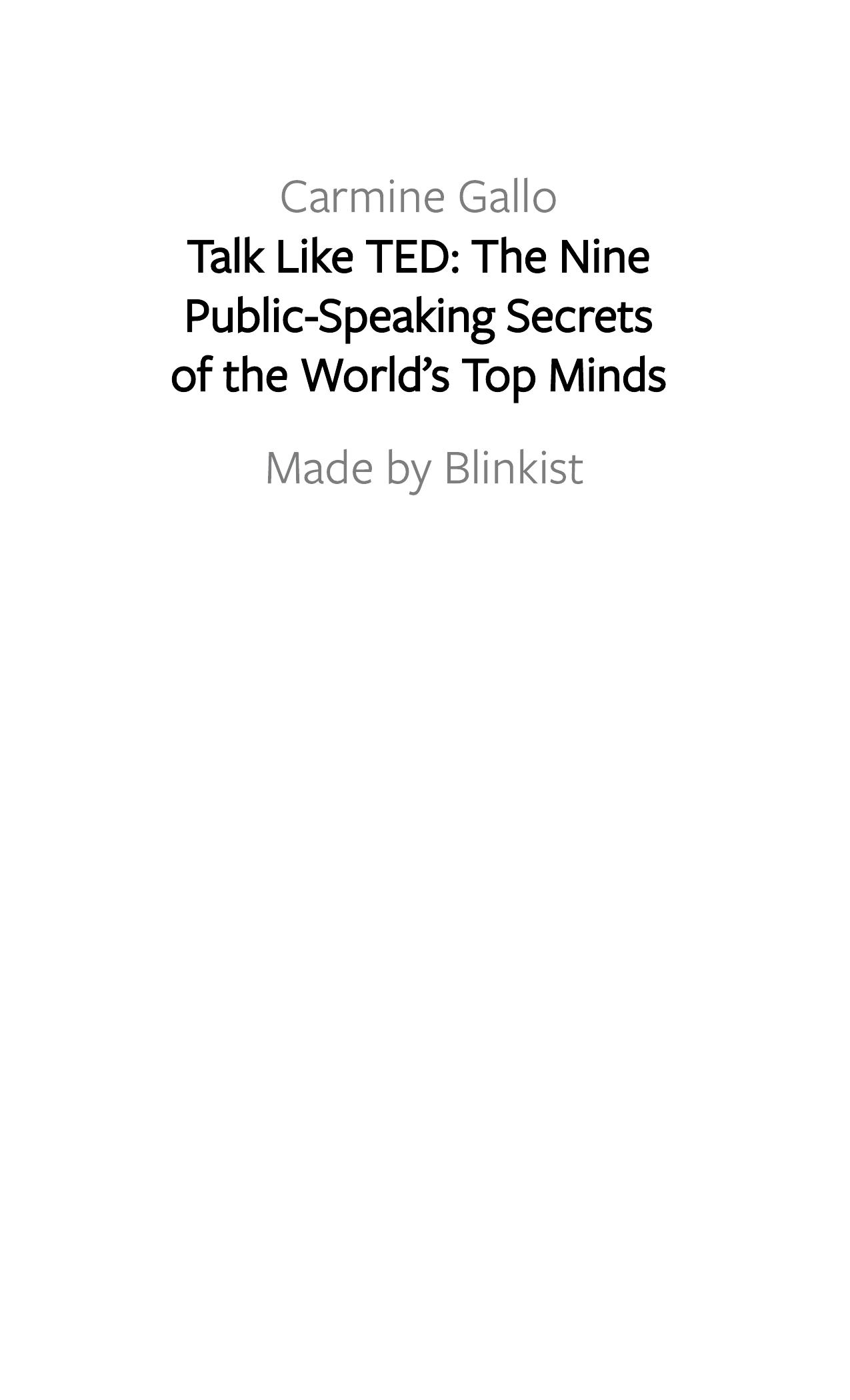 Talk Like TED by Blinkist