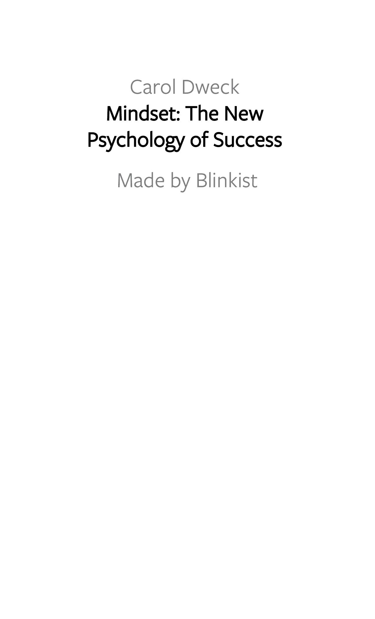 Mindset by Blinkist