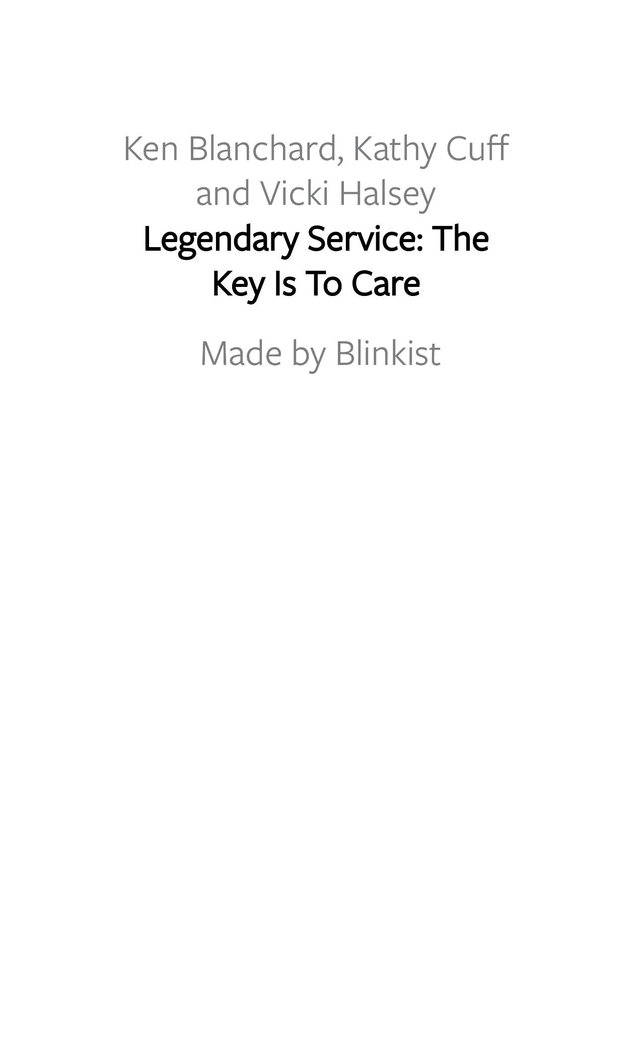 Legendary Service by Blinkist