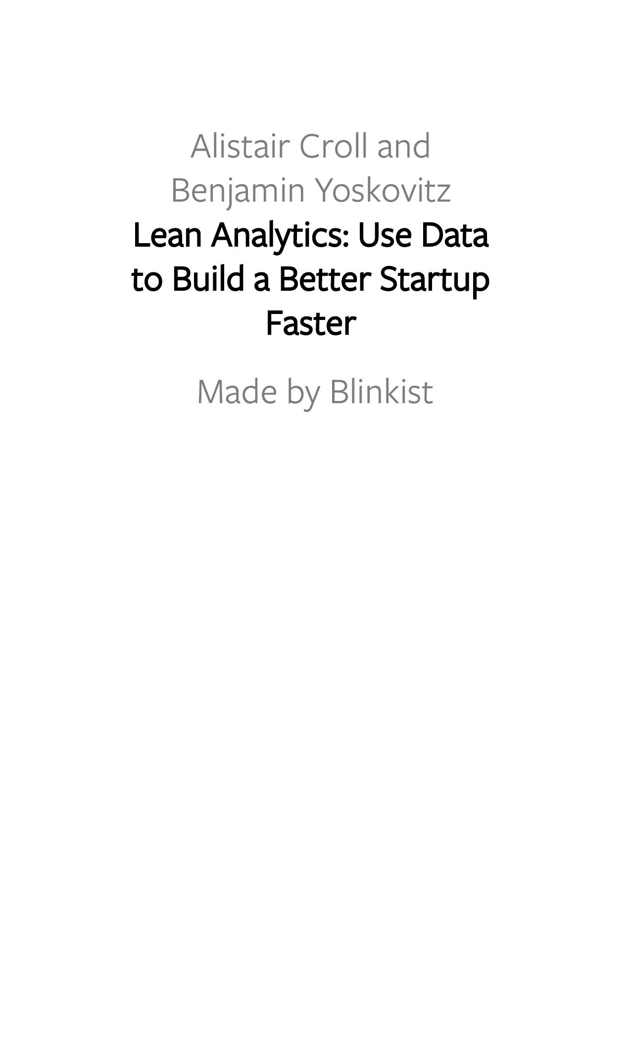 Lean Analytics by Blinkist