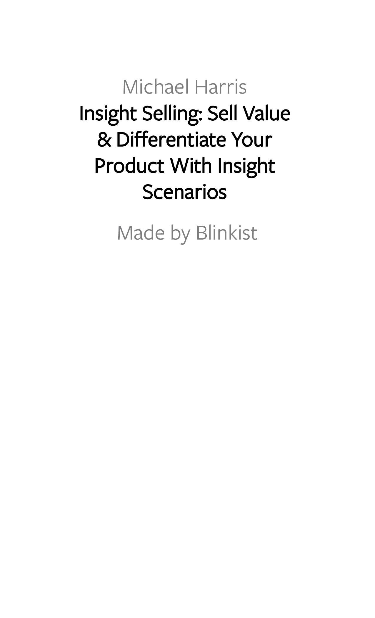 Insight Selling by Blinkist