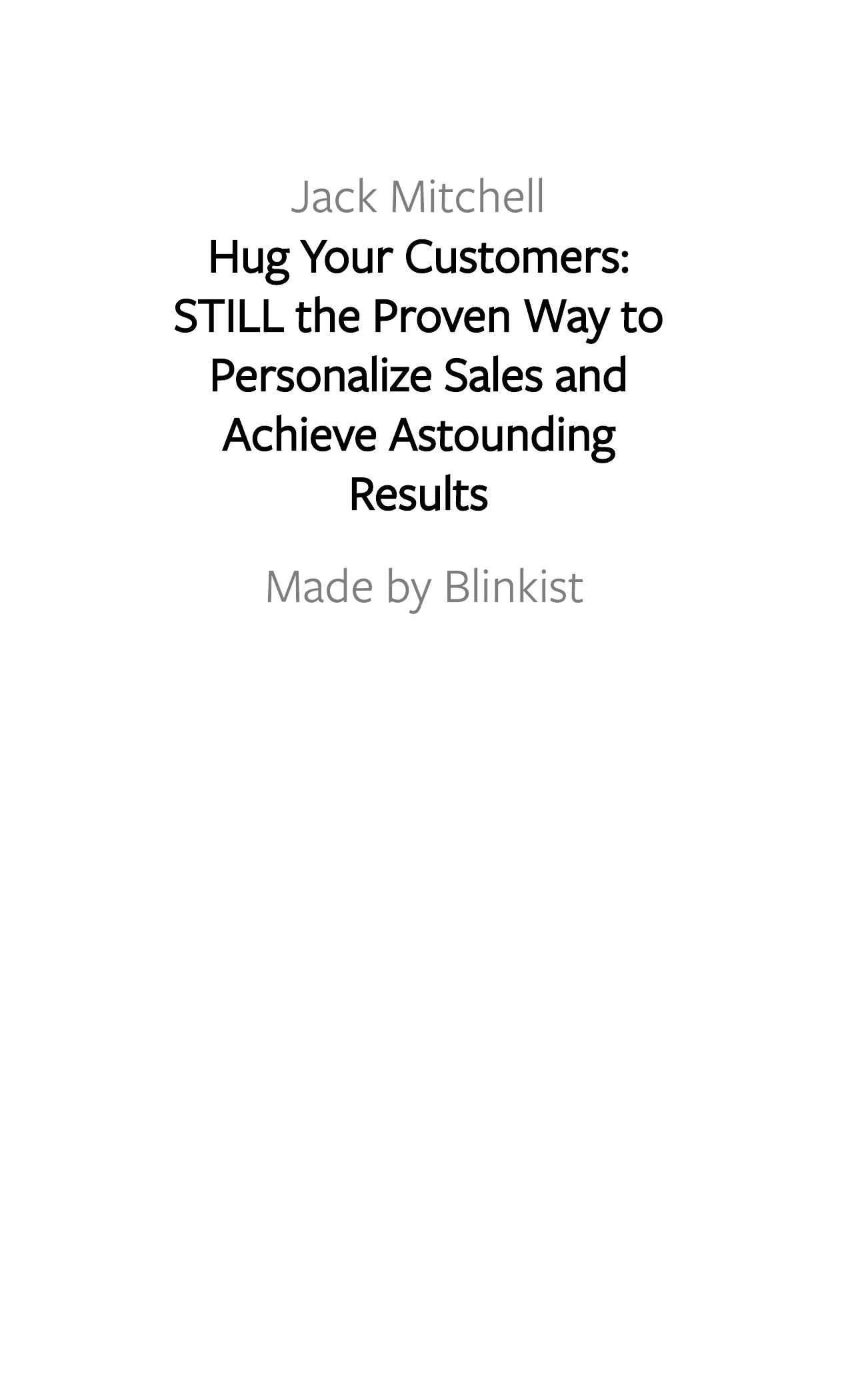 Hug Your Customers by Blinkist