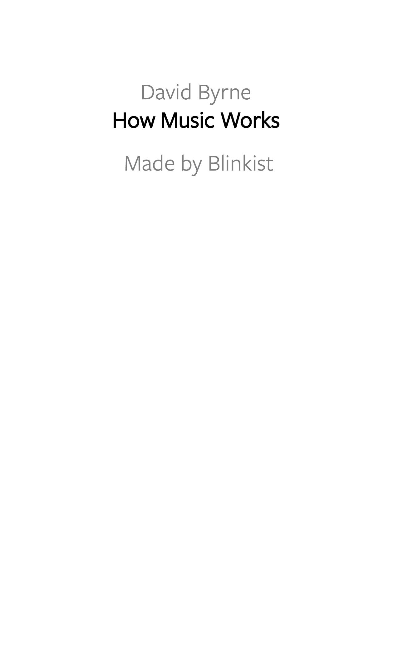 How Music Works by Blinkist