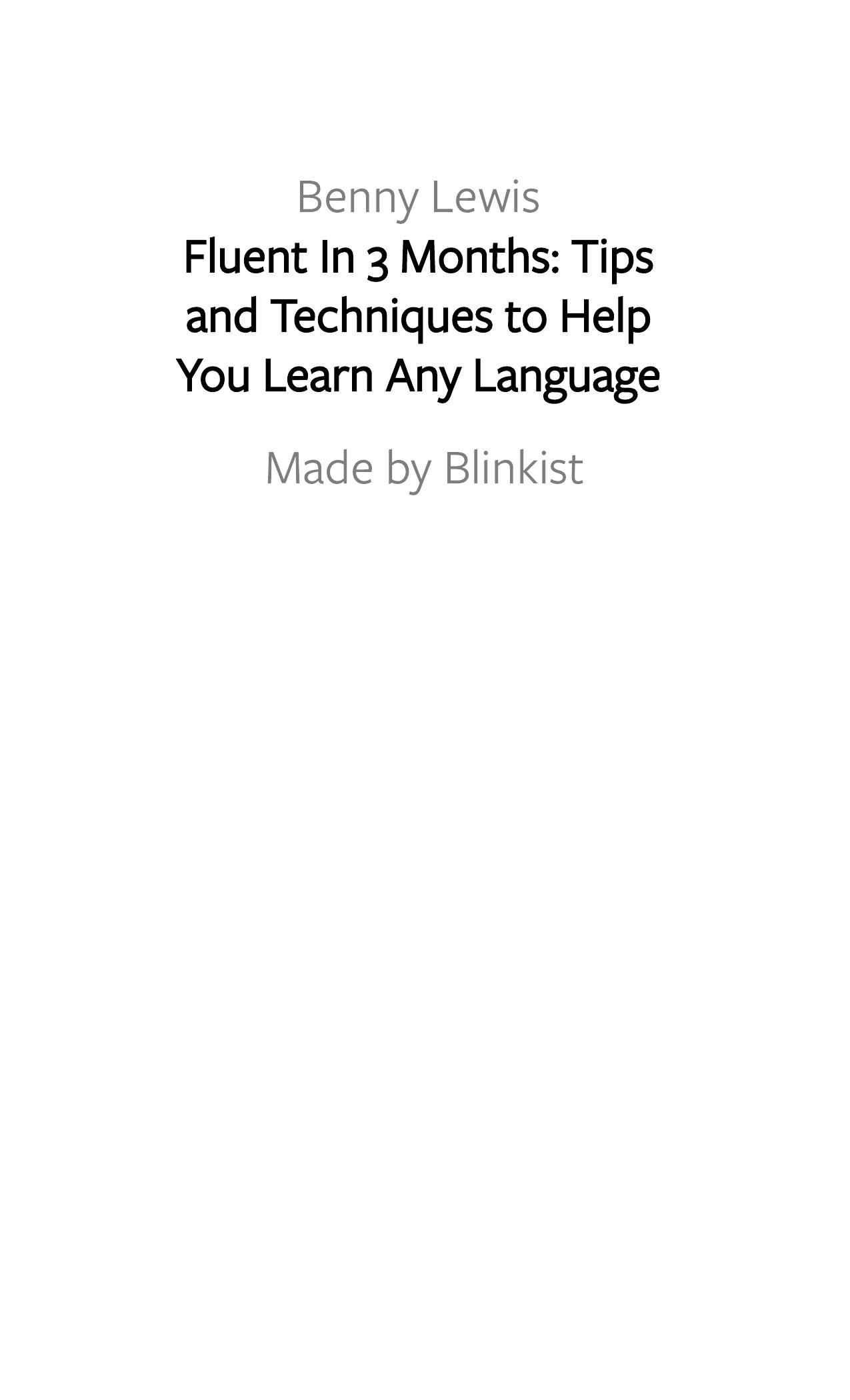Fluent In 3 Months by Blinkist