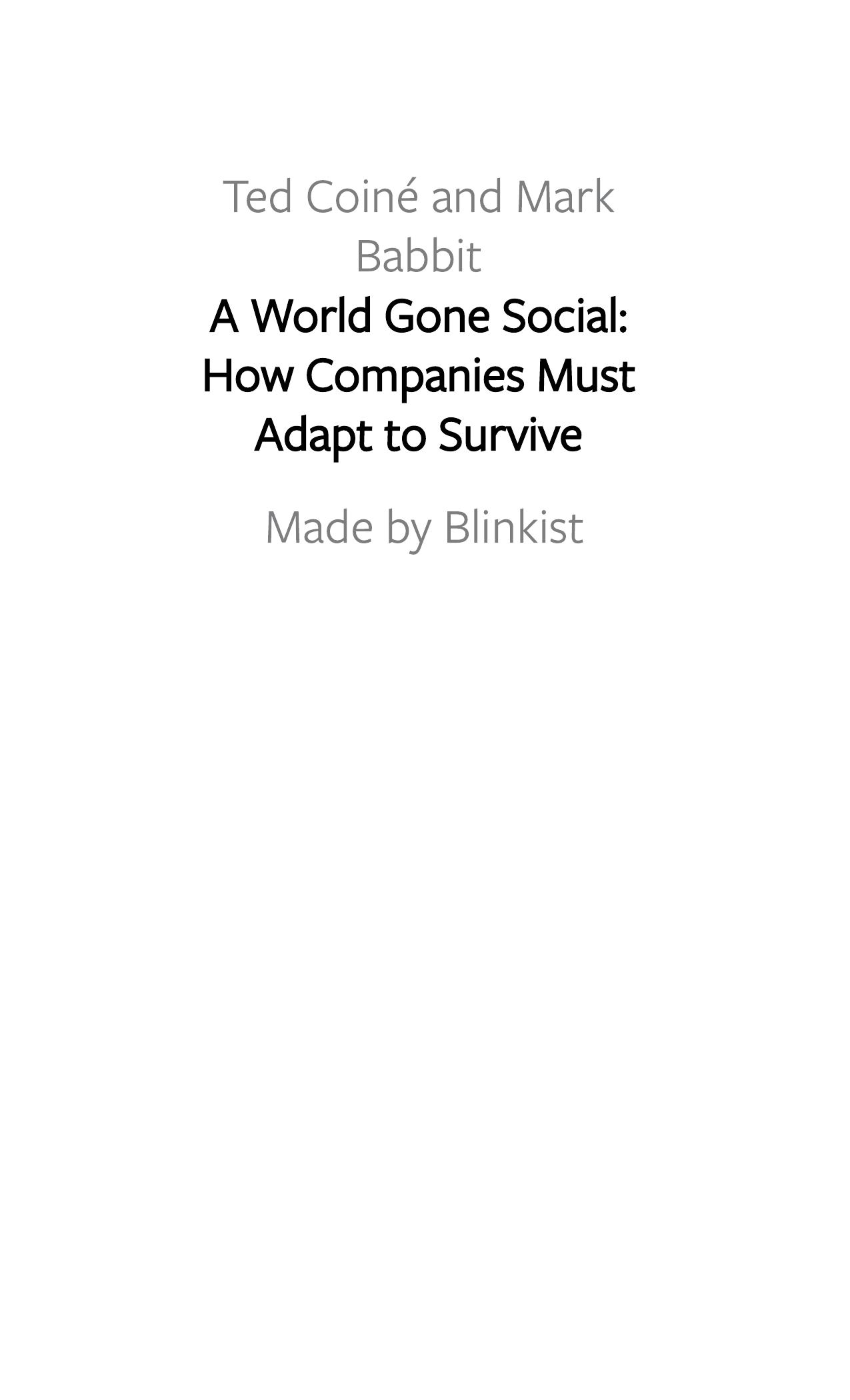 A World Gone Social by Blinkist