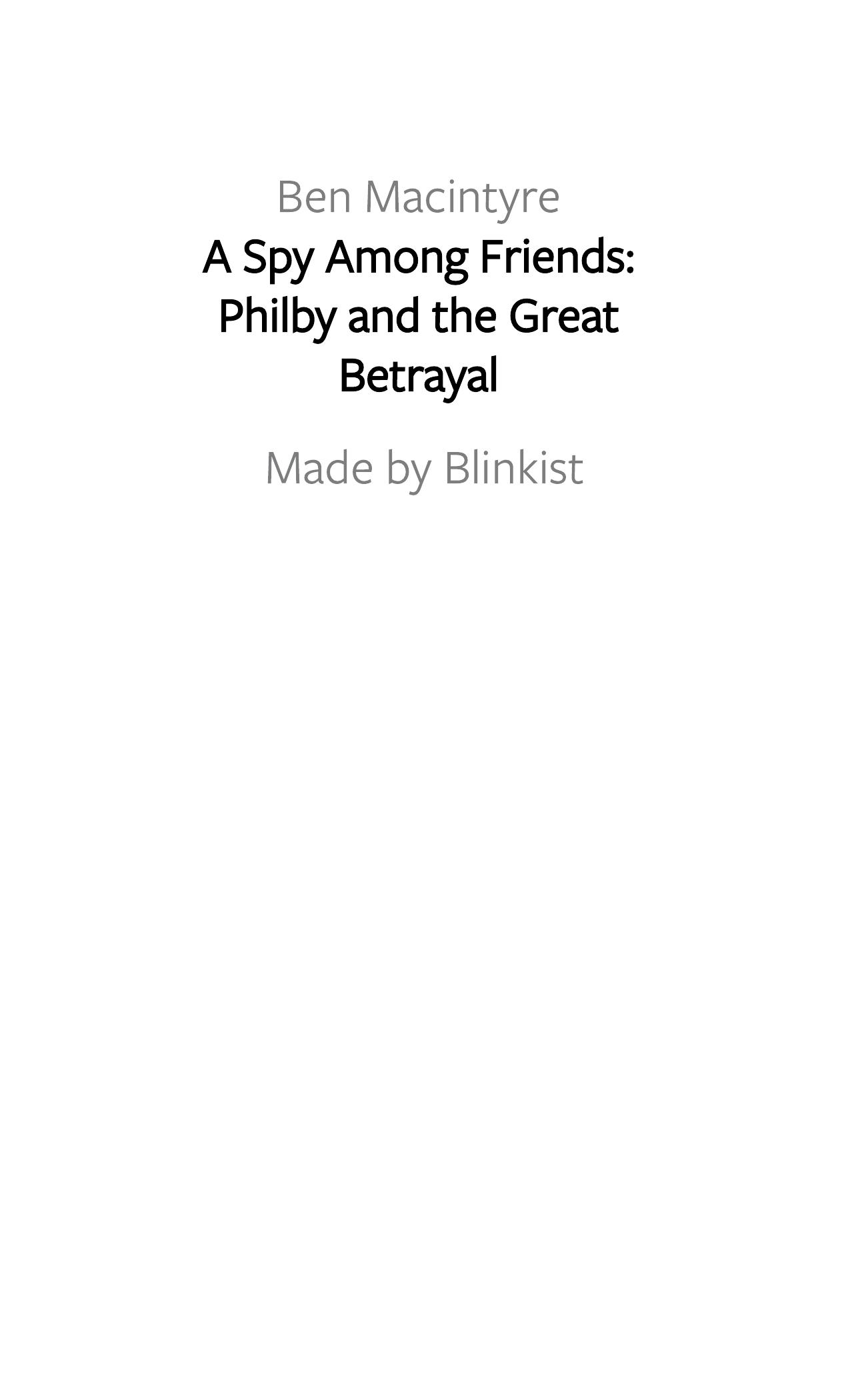 A Spy Among Friends by Blinkist