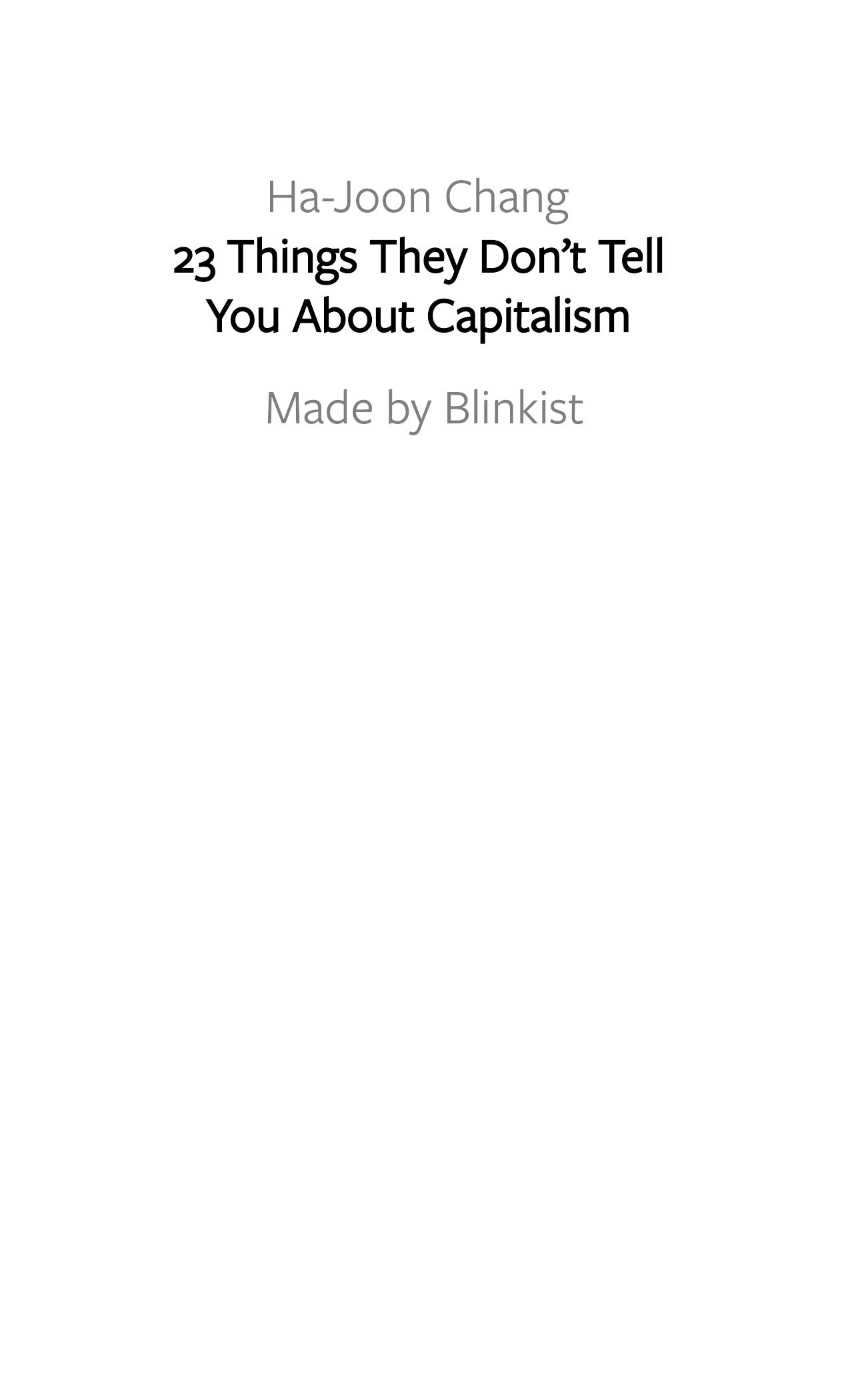 23 Things They Don’t Tell You About Capitalism by Blinkist