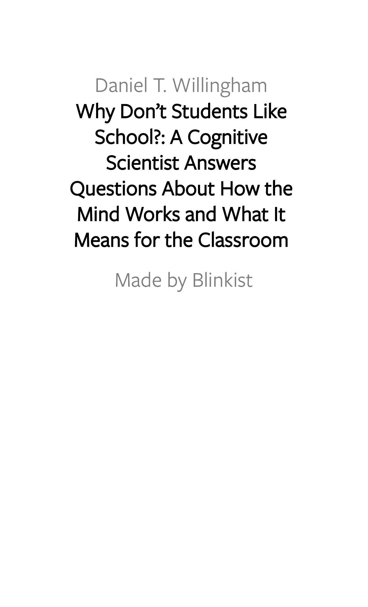 Why Don’t Students Like School? by Blinkist
