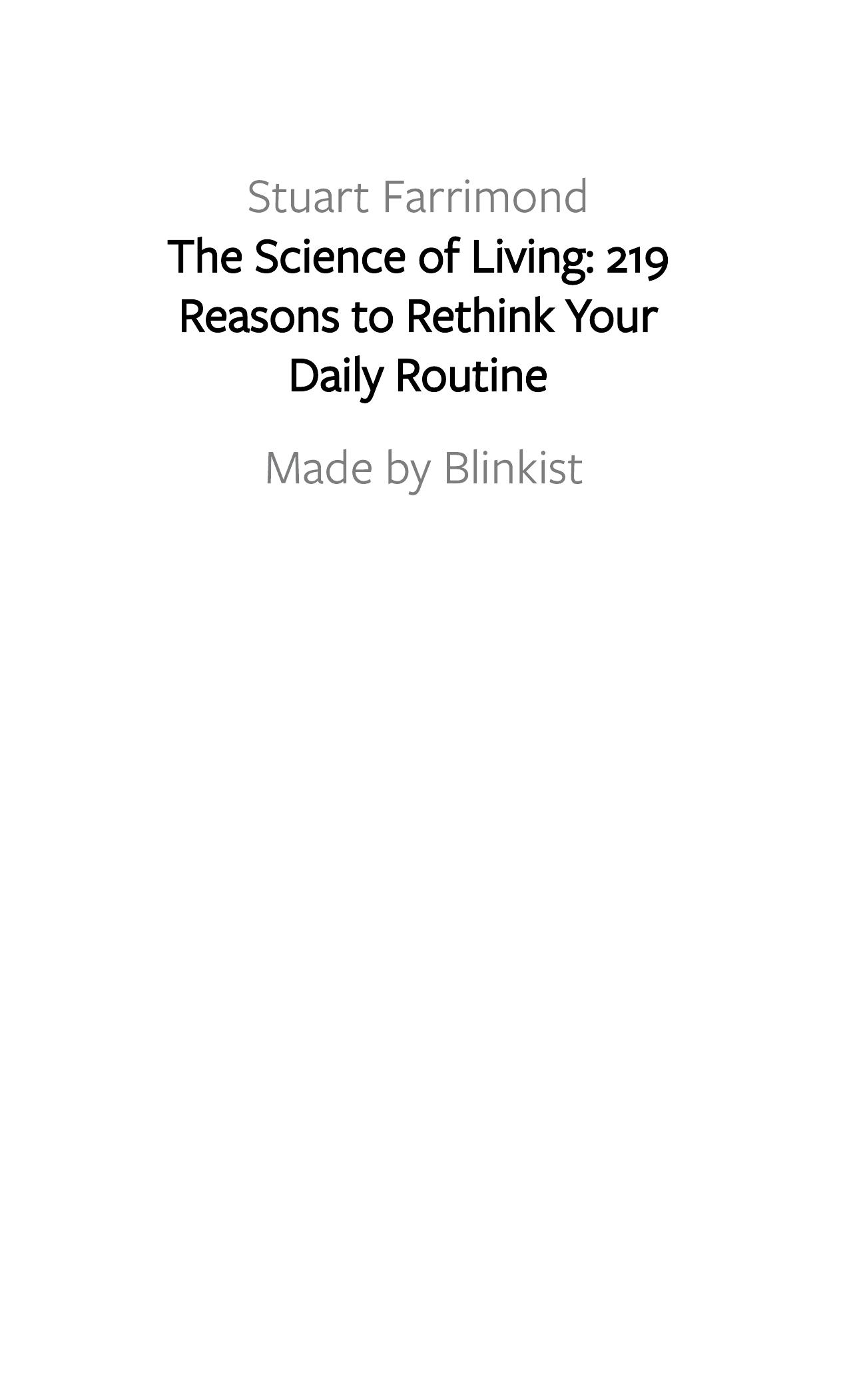 The Science of Living by Blinkist