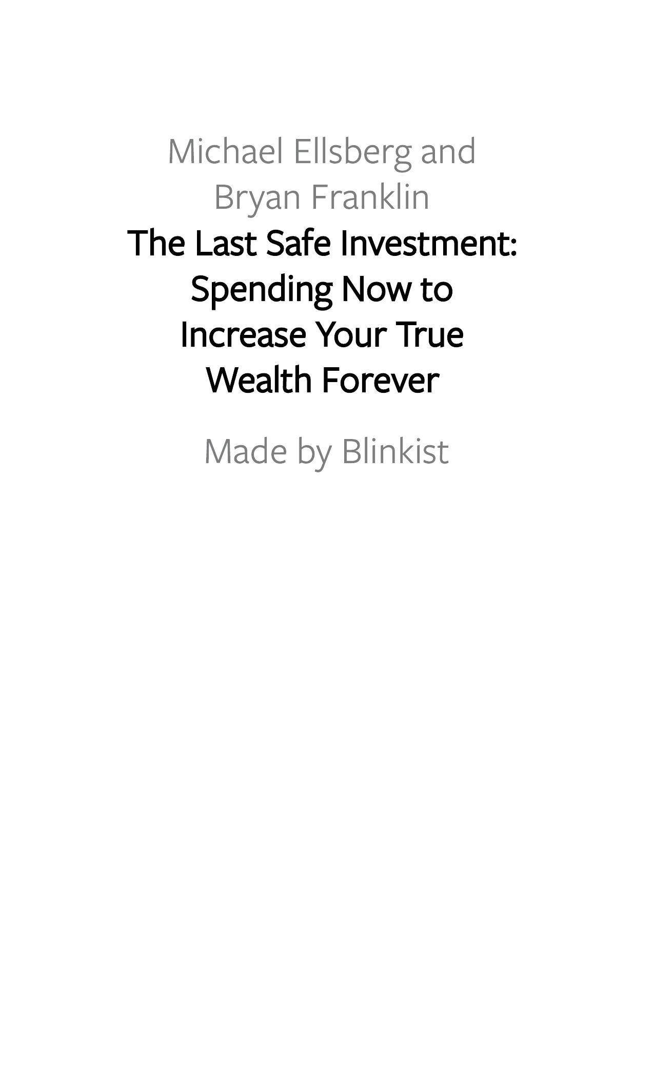 The Last Safe Investment by Blinkist