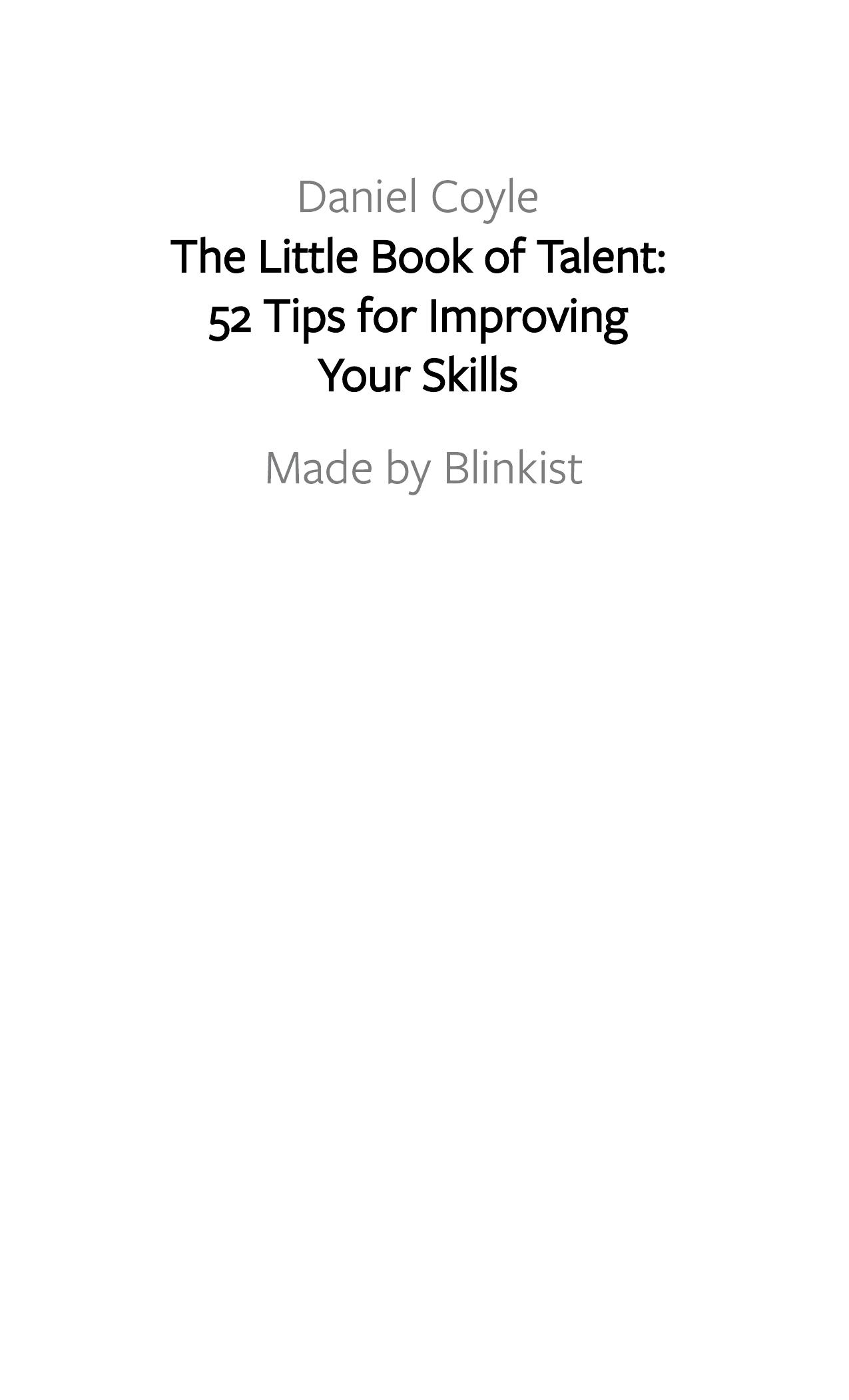 The Little Book of Talent by Blinkist