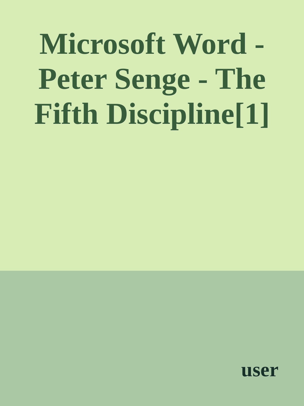 Microsoft Word - Peter Senge - The Fifth Discipline[1]