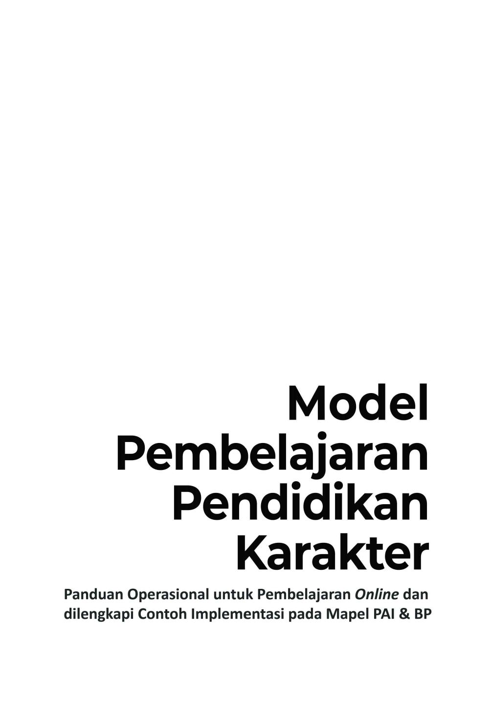 Model pembelajaran pendidikan karakter