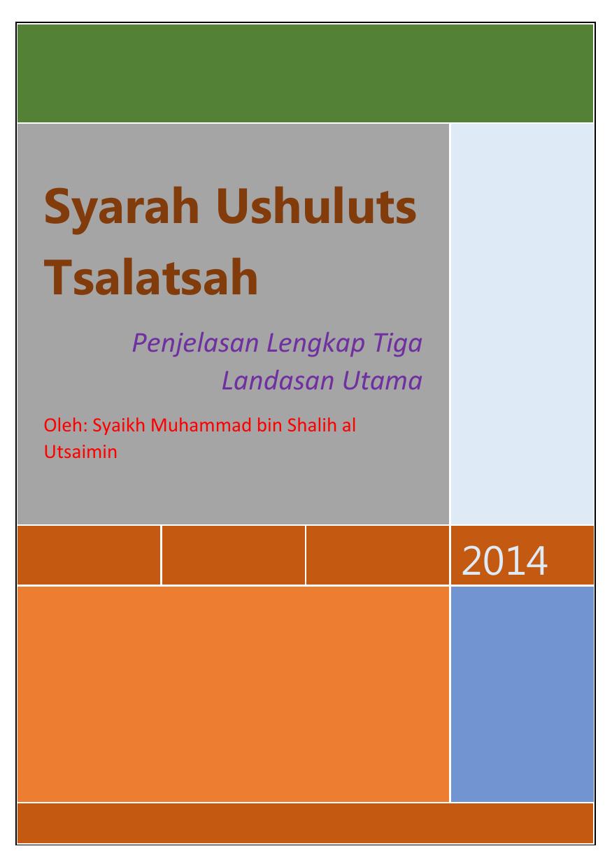 Berikut ini syarah ushuuts tsalatsah