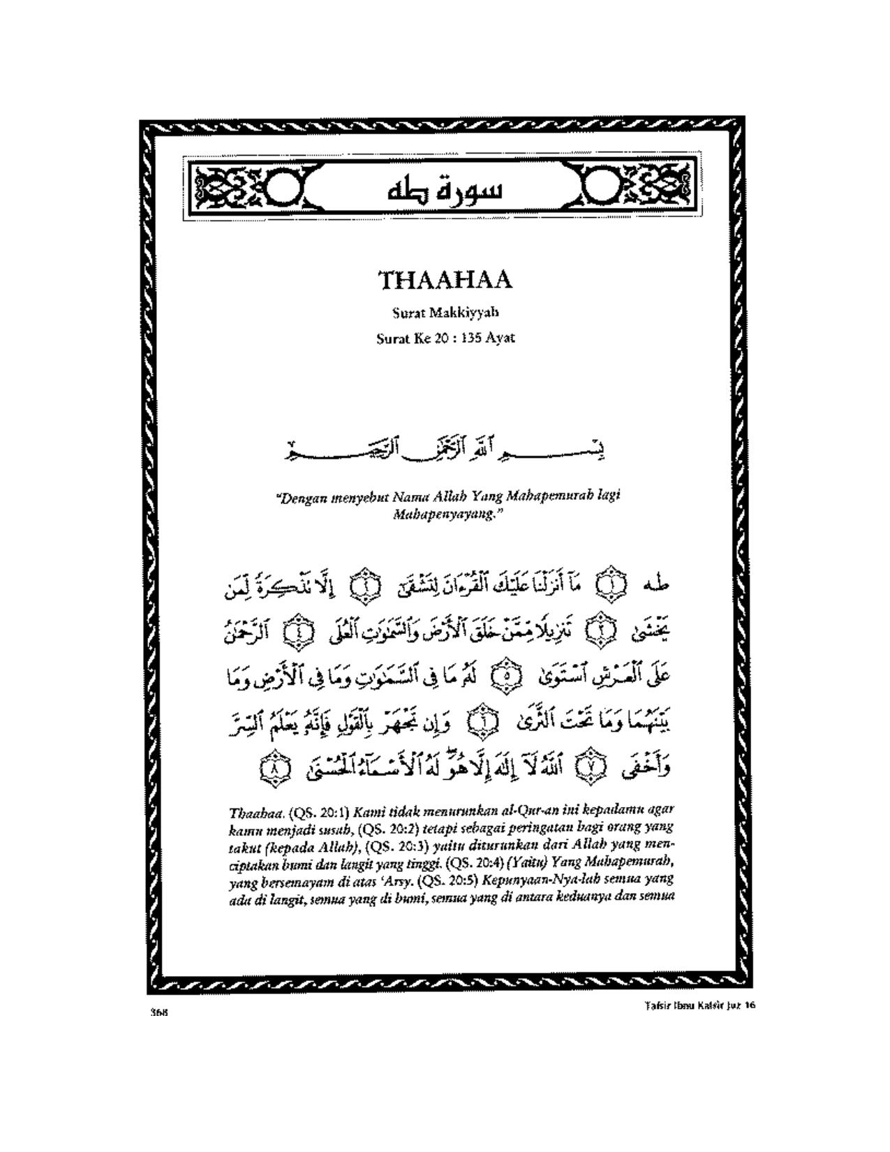 Tafsir Ibnu Katsir Surat Thoha