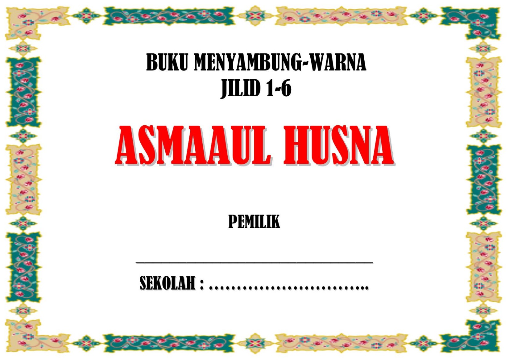 PDD BUKU AT MEWARNA ASMAAUL HUSNA JILID 1-6