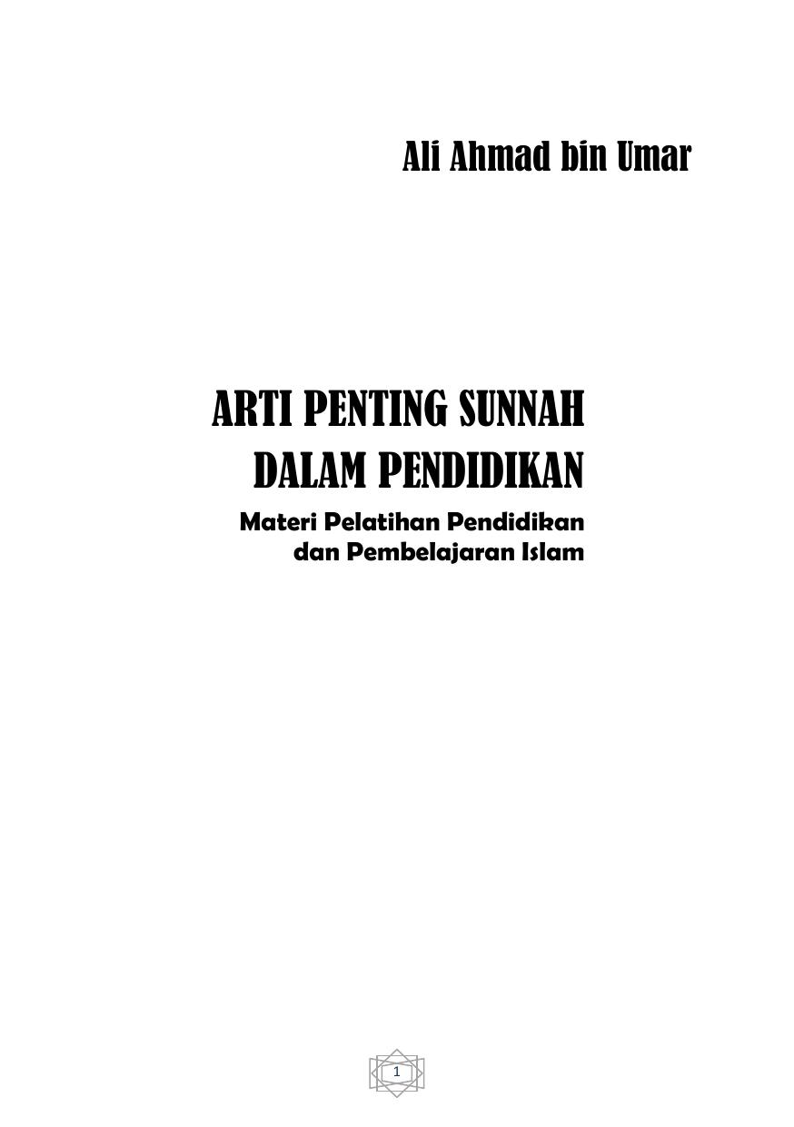 MAT SEMINAR ARTI PENTING SUNNAH DALAM PENDIDIKAN 110H