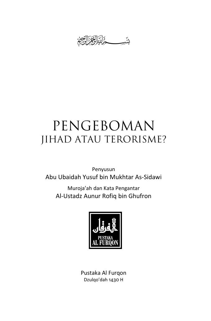 Pengeboman Jihad Atau Terorisme
