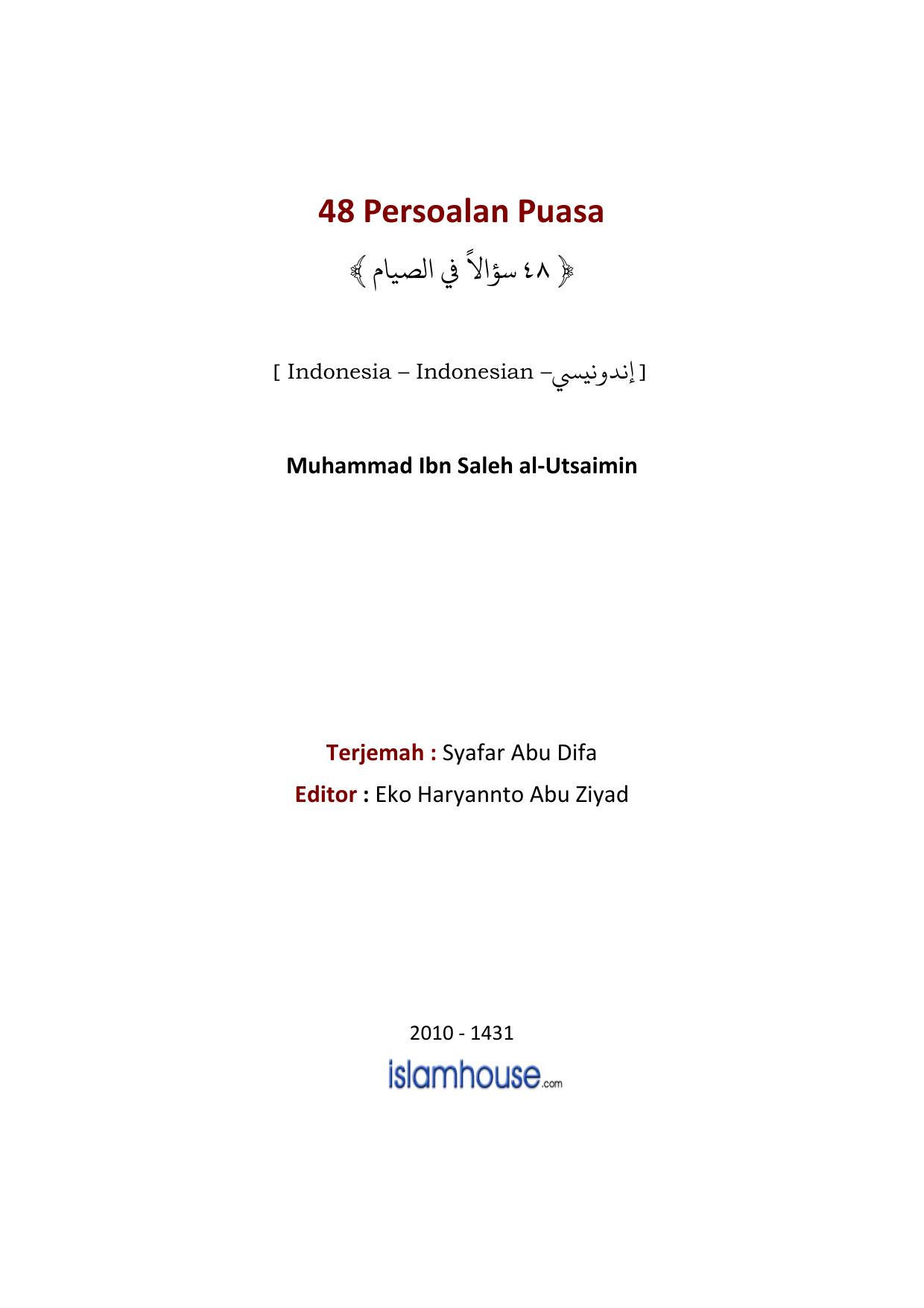 48 Persoalan Puasa