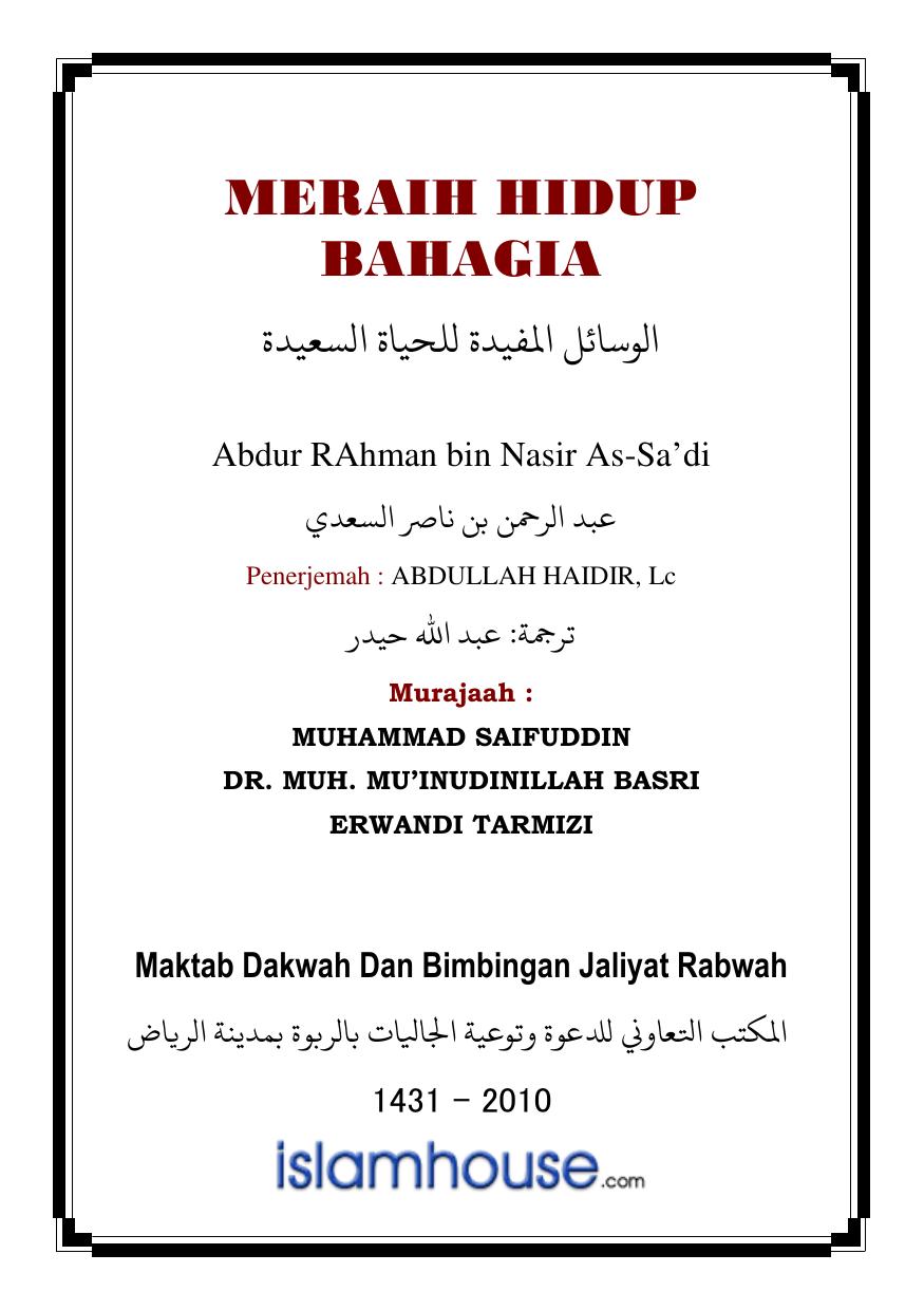 MERAIH HIDUP BAHAGIA