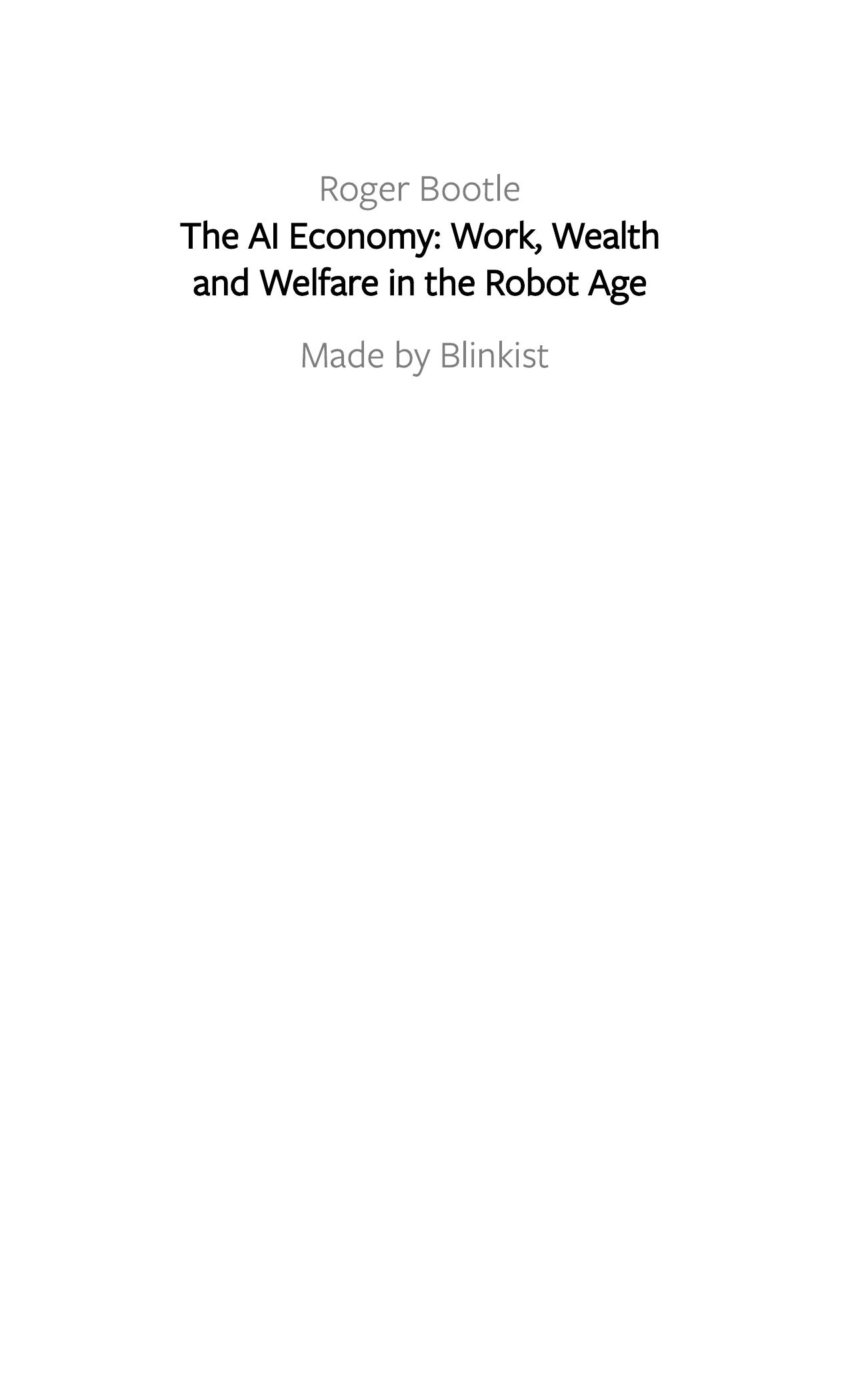 The AI Economy by Blinkist