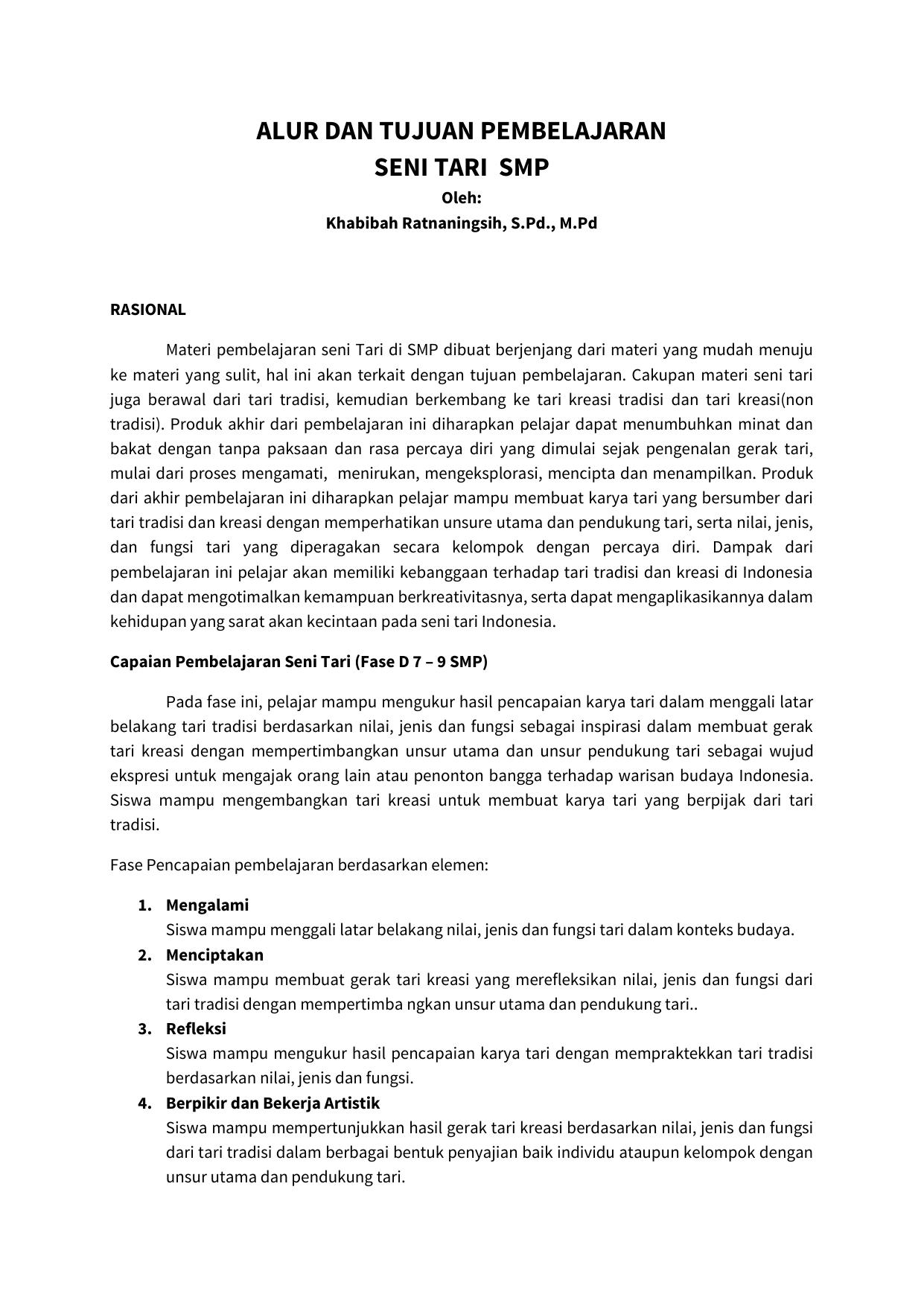 Final ATP TARI Khabibah Ratnaningsih SMP FASE D
