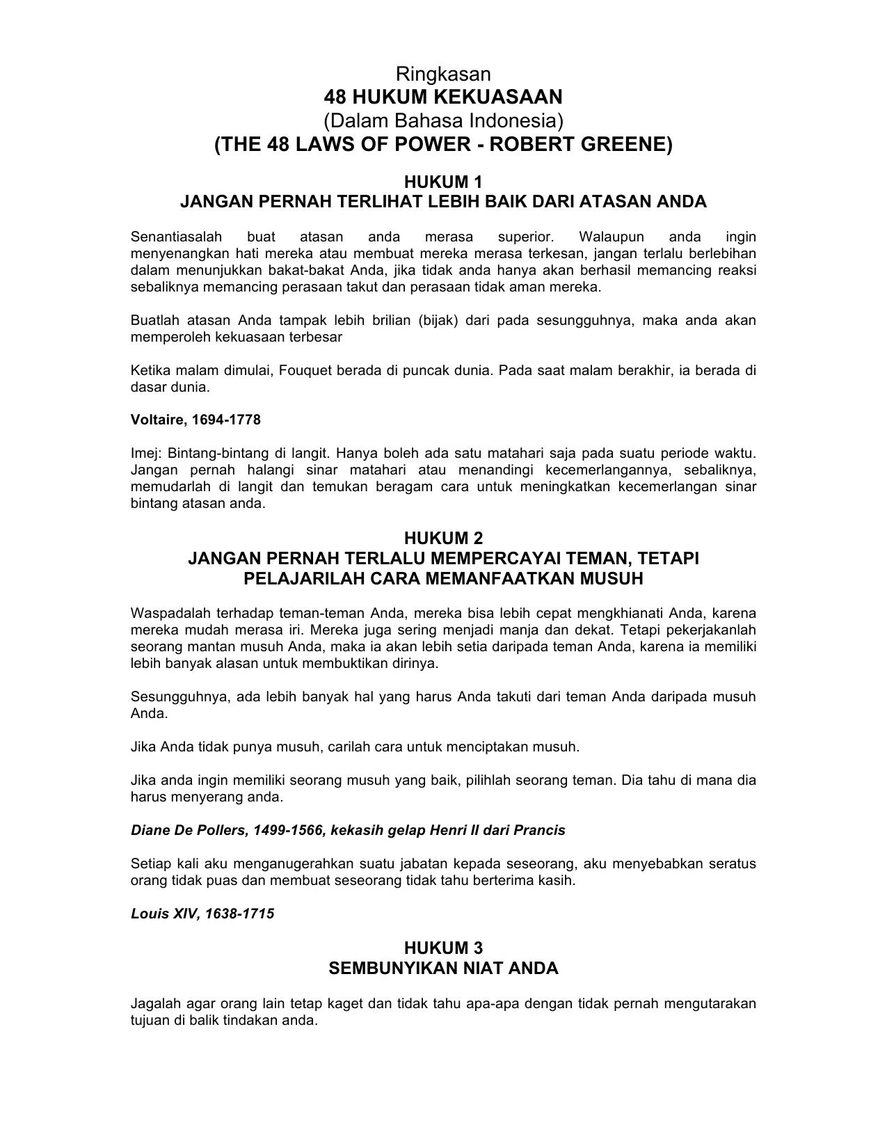 Microsoft Word - 48 hukum Kekuasaan (Ringkasan Bahasa Indonesia).docx