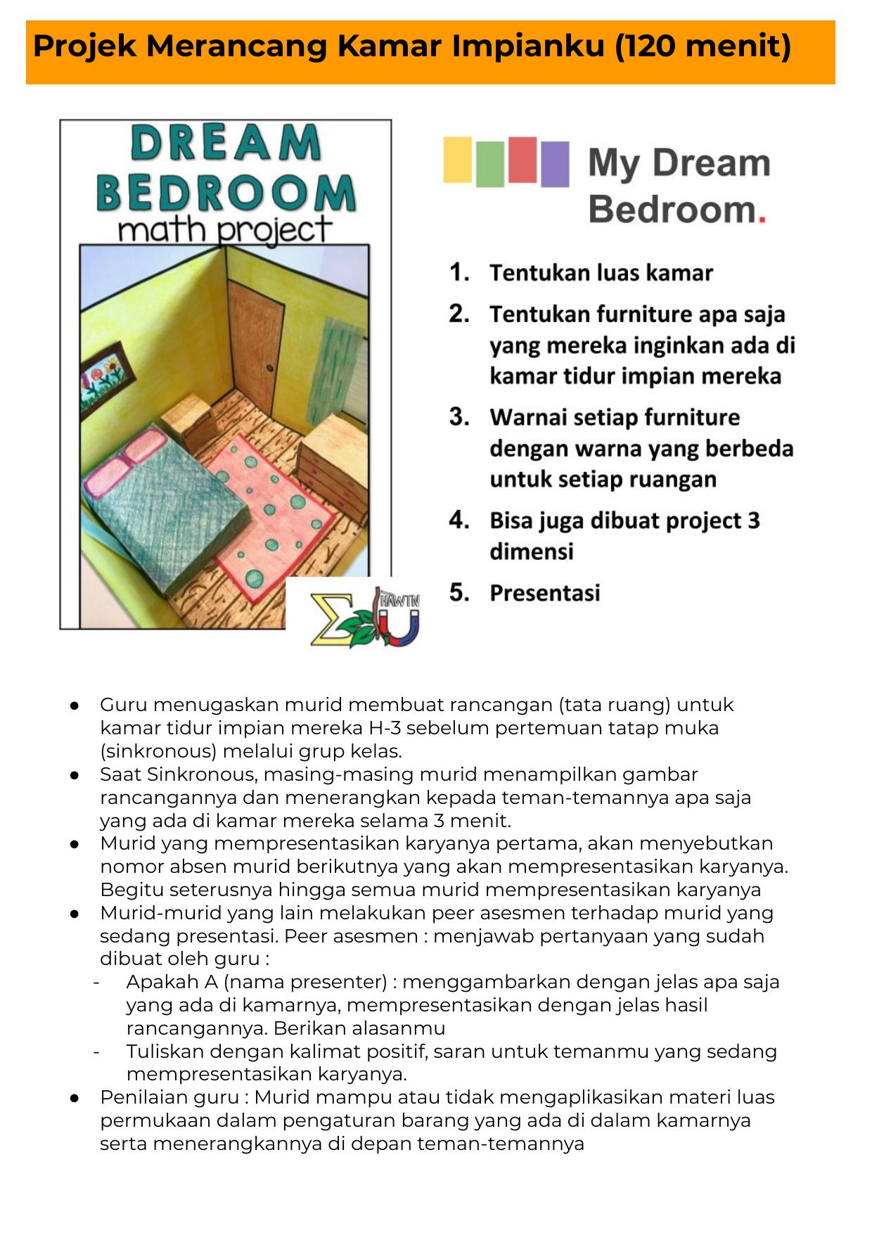 1. Projek Merancang Kamar Impianku Luas Permukaan Kubus dan Balok