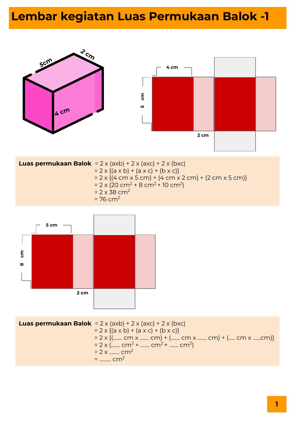 1. Lembar Kegiatan Luas Permukaan Balok-1 Luas Permukaan Kubus dan Balok