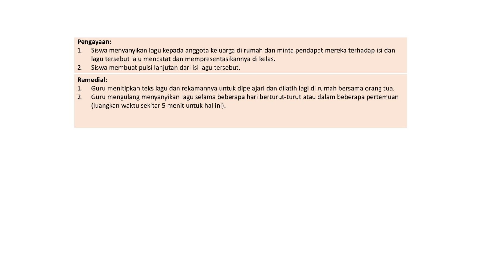 1. Pengayaan dan Remedial Membaca Bersama