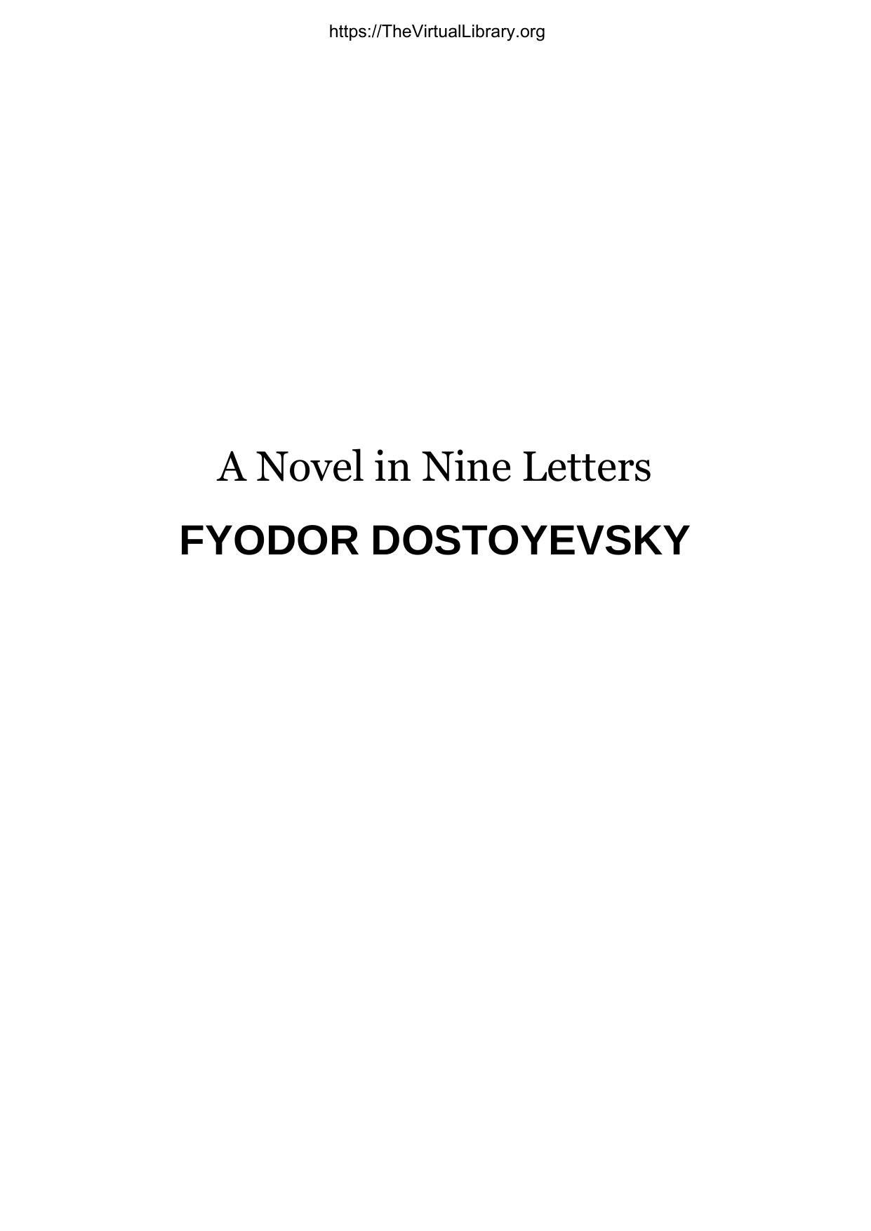 A Novel in Nine Letters