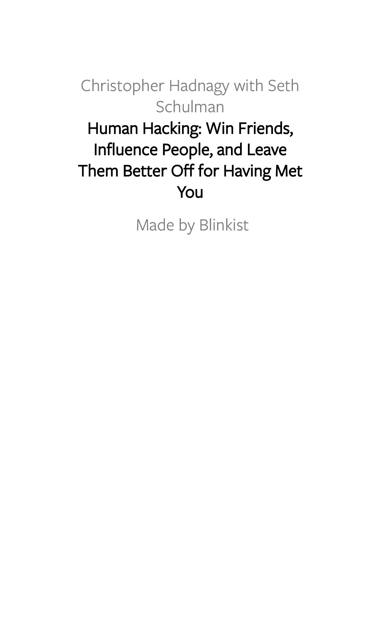 Human Hacking by Blinkist