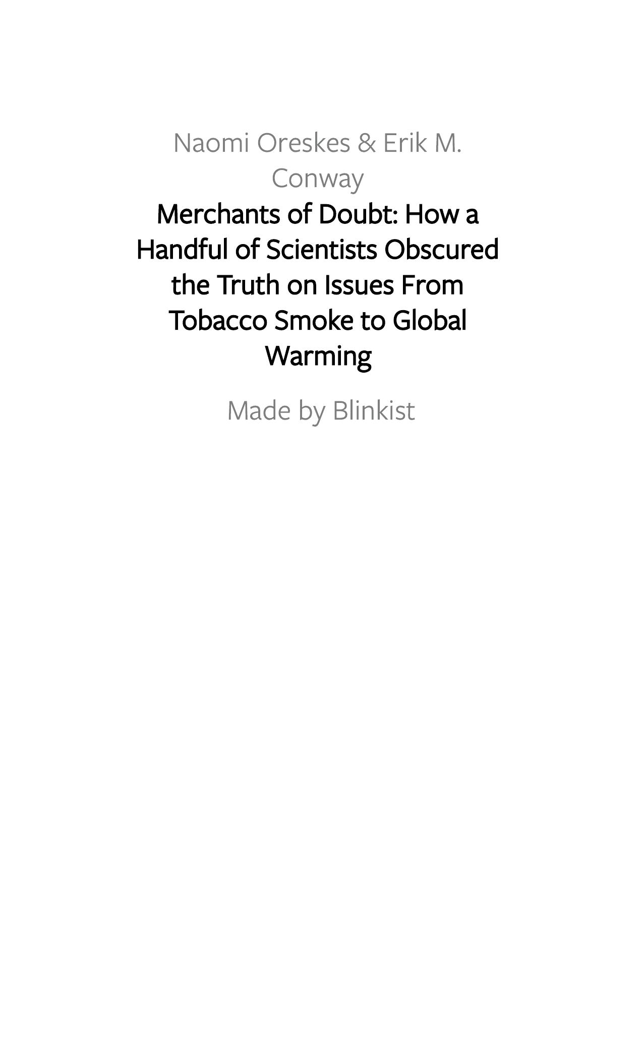 Merchants of Doubt by Blinkist