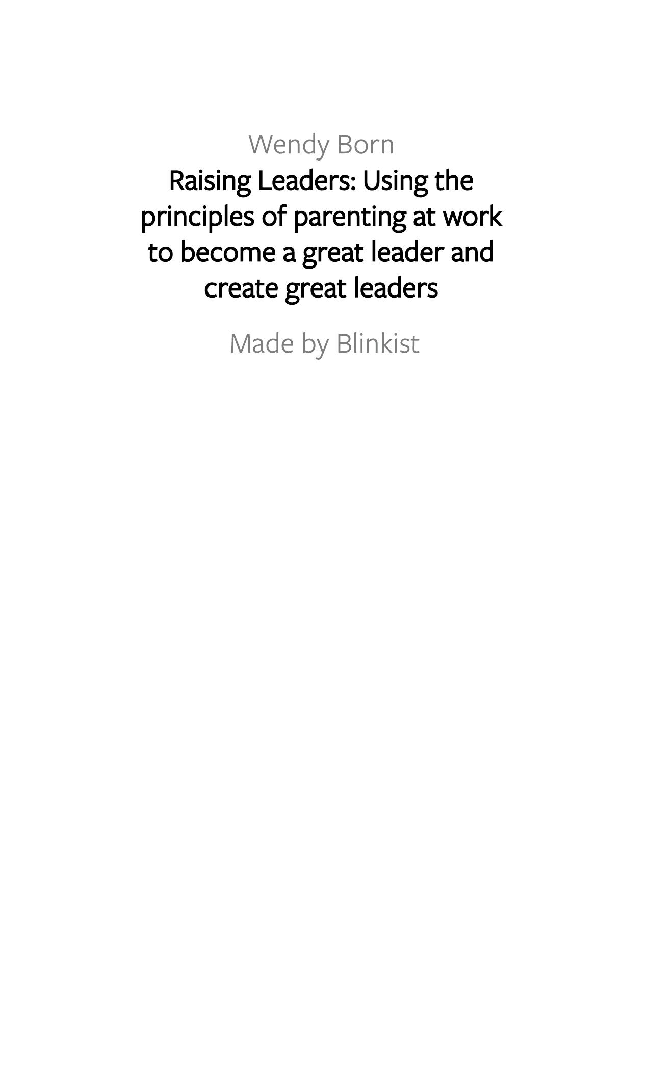 Raising Leaders by Blinkist