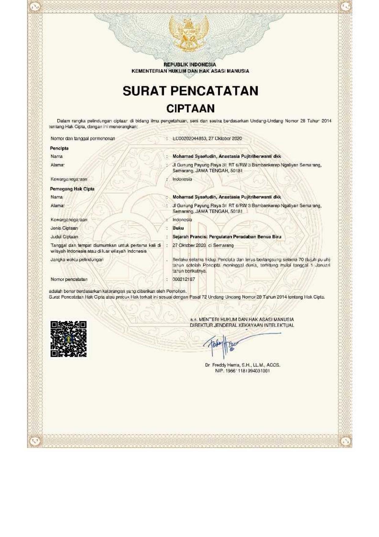 Salinan HAKI DAN BUKU SEJARAH PRANCIS