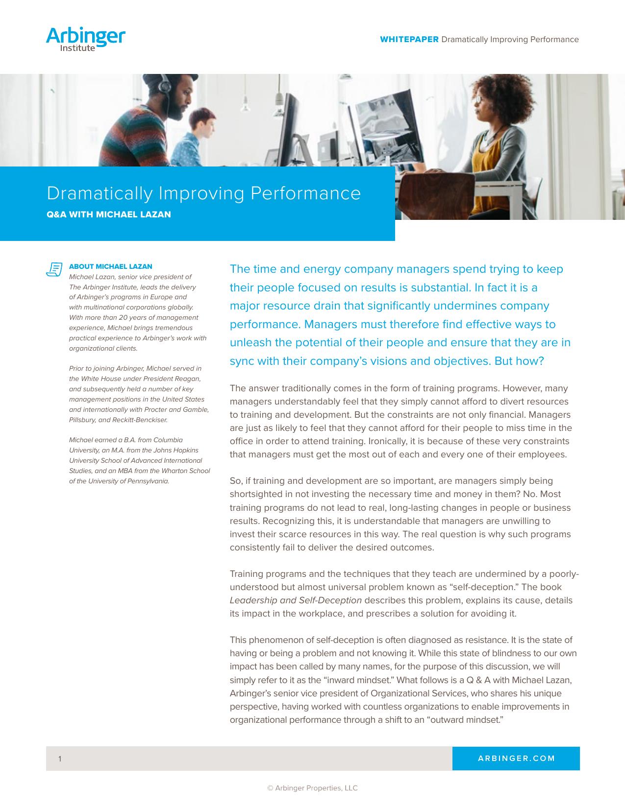 Dramatically Improving Performance