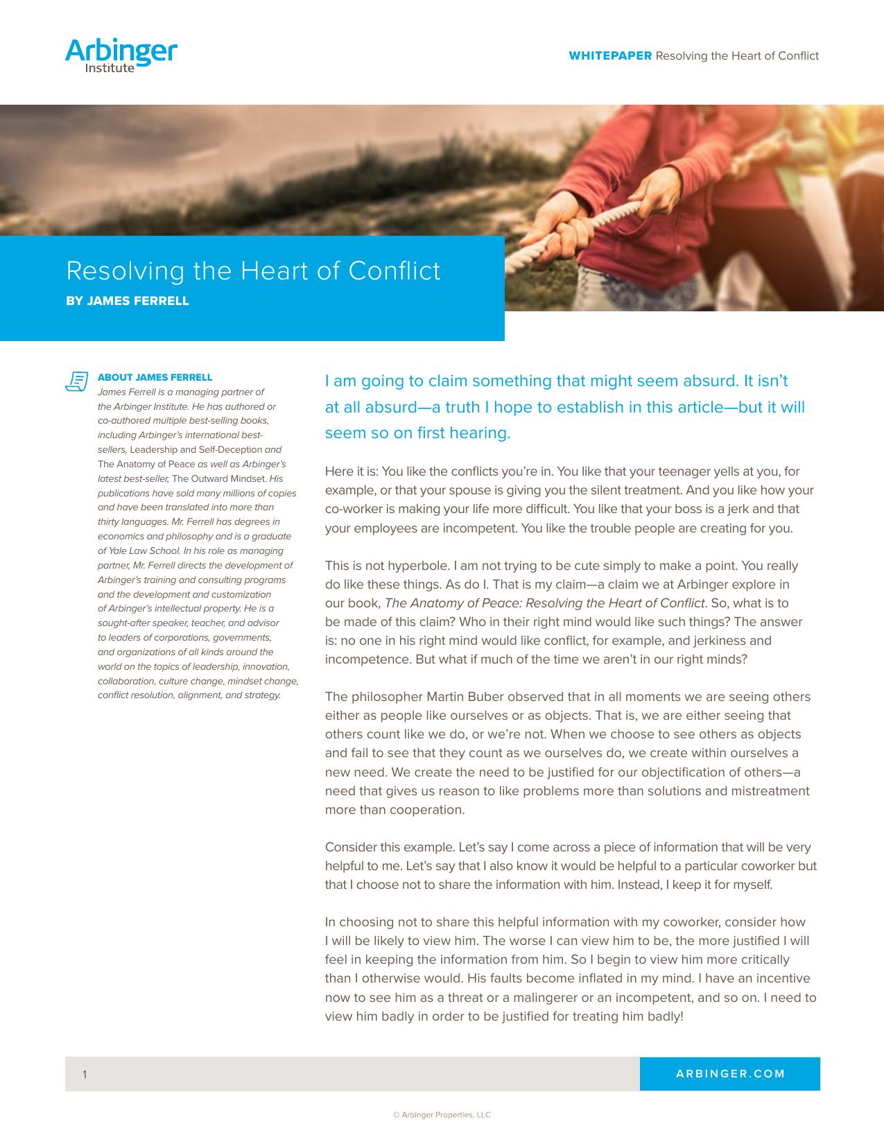 Resolving the Heart of Conflict