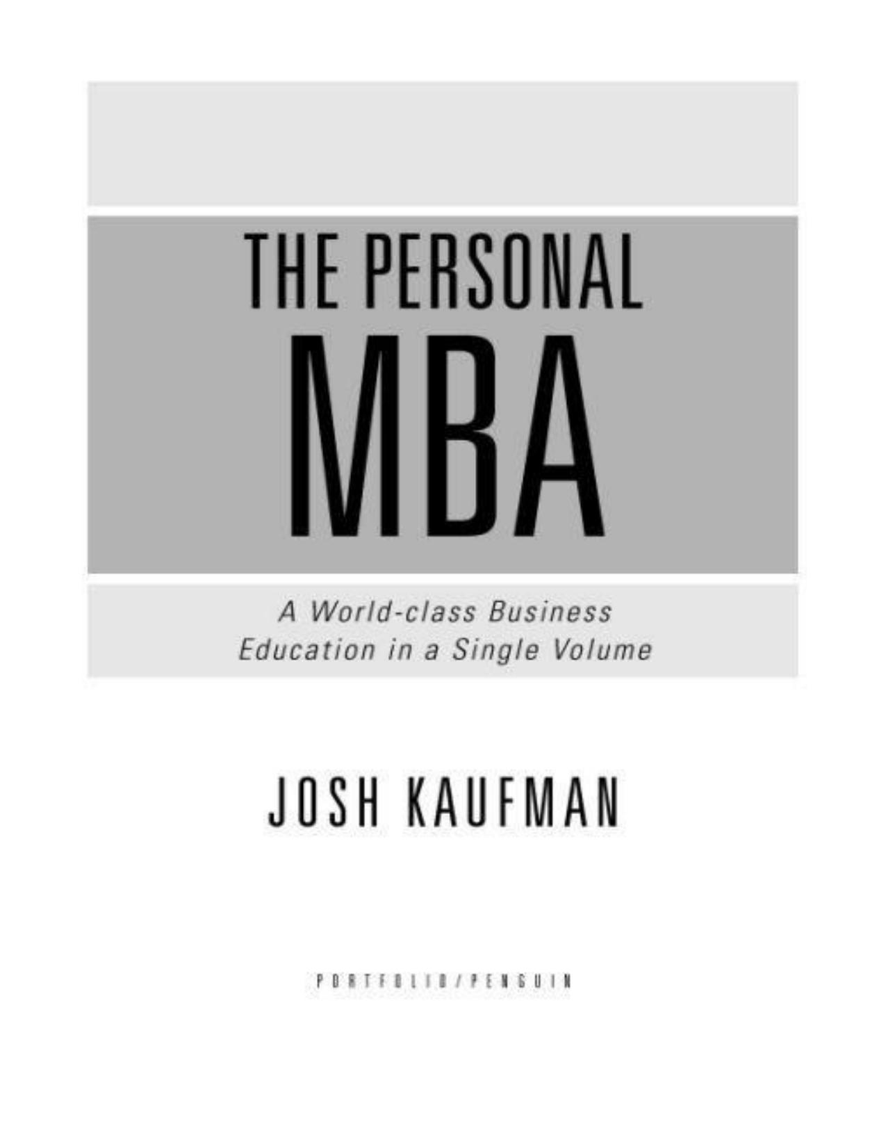 The Personal MBA