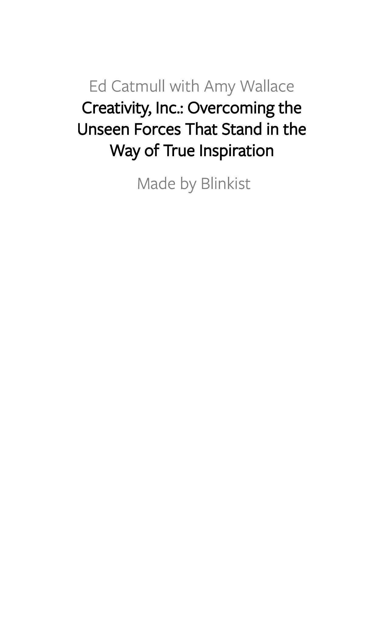 Creativity, Inc. by Blinkist