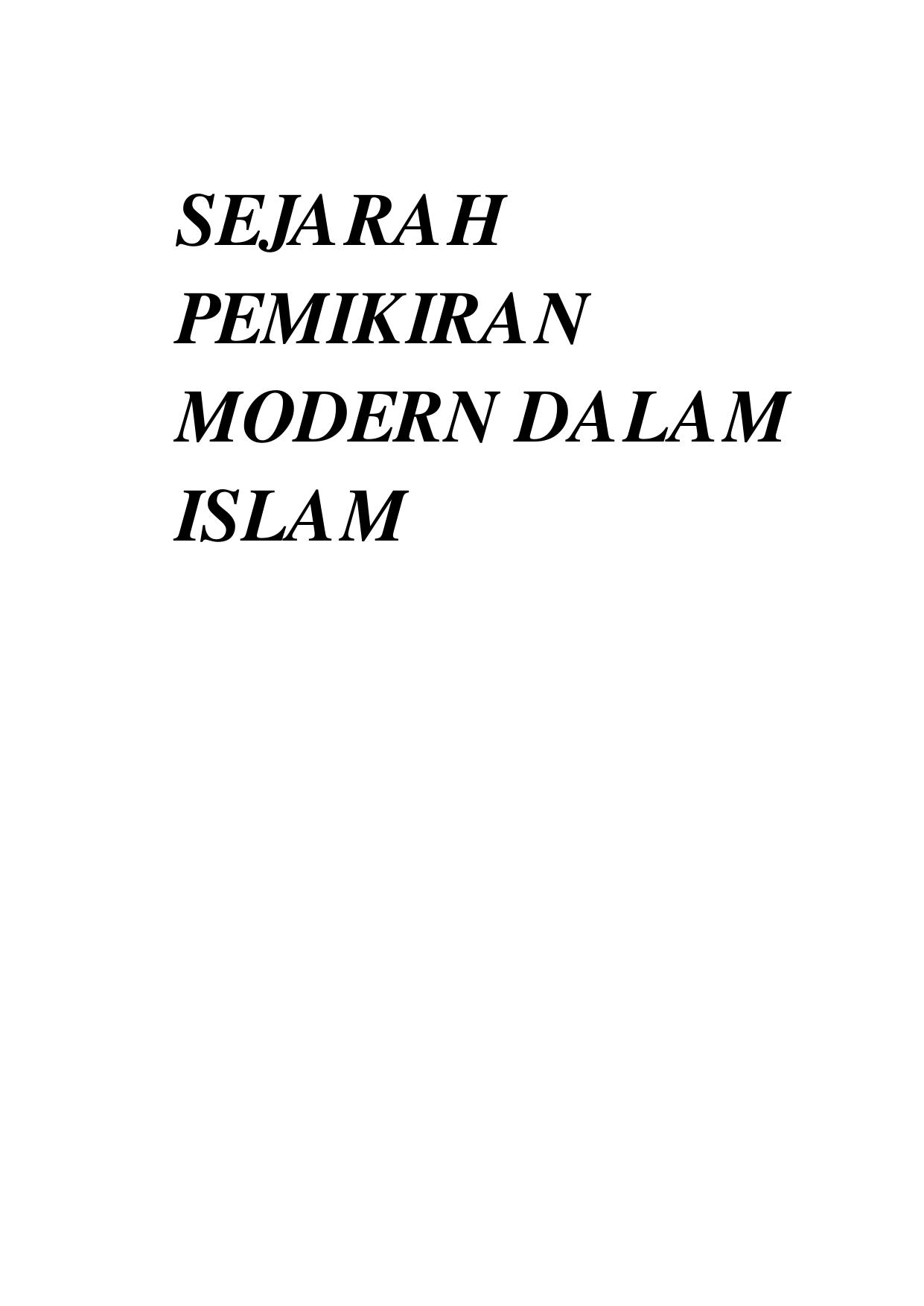 Salinan 998) SEJARAH PEMIKIRAN MODERN DALAM ISLAM