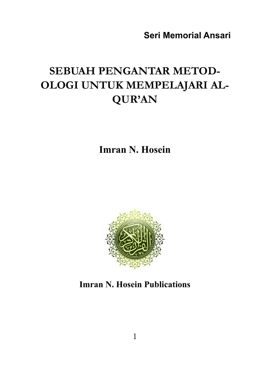 Salinan 836) Metodologi untuk Mempelajari Al-Quran