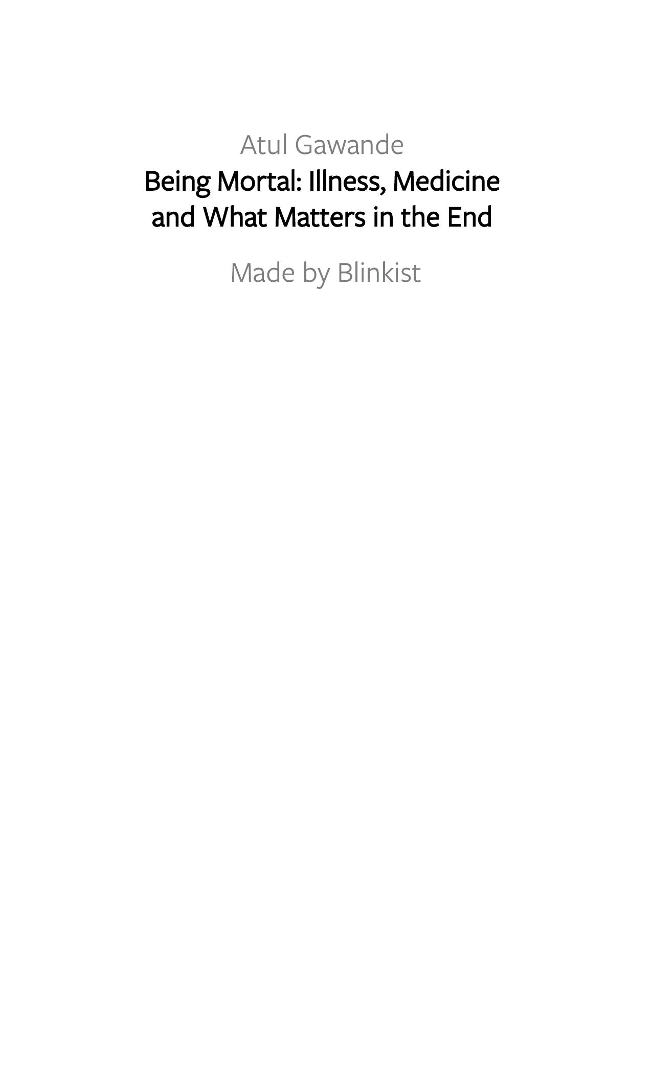 Being Mortal by Blinkist