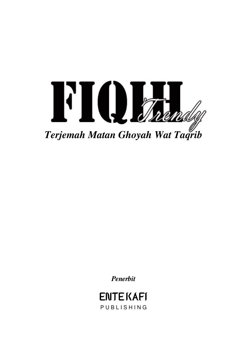 Salinan 648) Fiqih Trendy [Terjemah Matan Ghoyah Wat Taqrib]